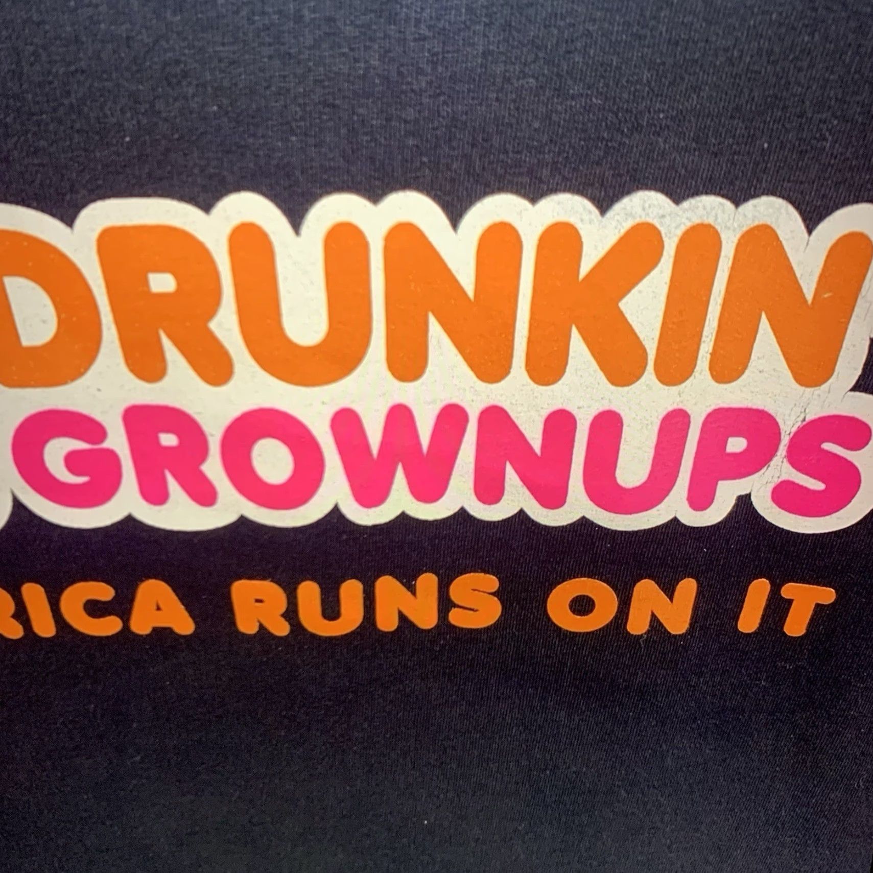 Gildan VINTAGE Gildan T-Shirt Men Large Blue Funny Dunkin Donuts Parody Drinking Humor Crew Neck Unisex Adults Size US L / EU 52-54 / 3 - 3 Thumbnail