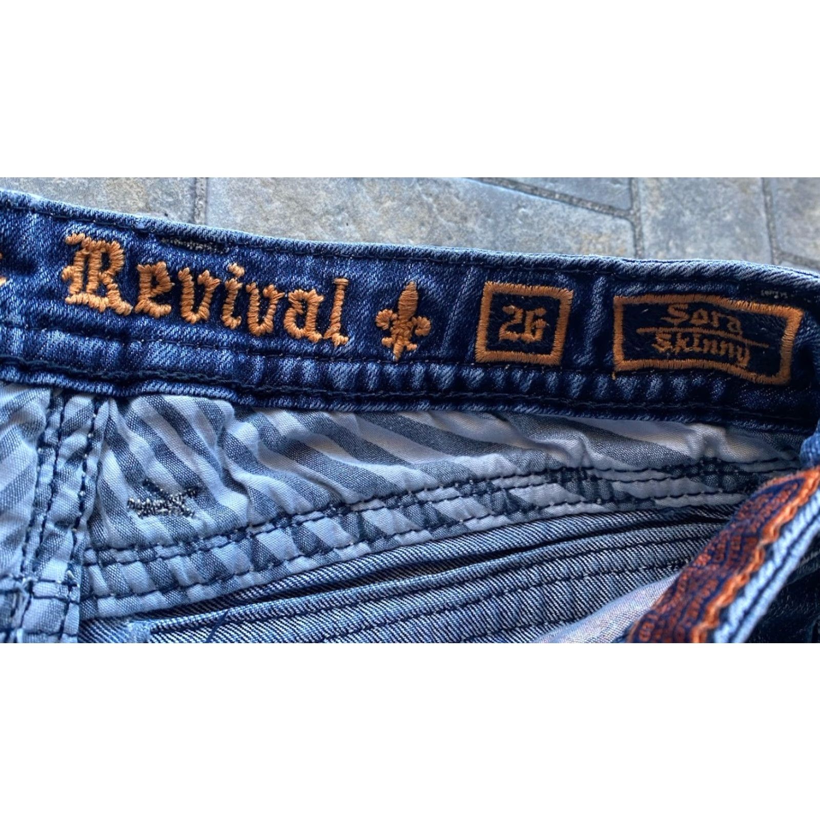 Vintage VINTAGE Rock Revival WOMANS Jeans 26 Sora Skinny Embroidered Rhinestone Denim 5-Pocket Womens Jeans Size 26" / US 2 / IT 38 - 7 Thumbnail