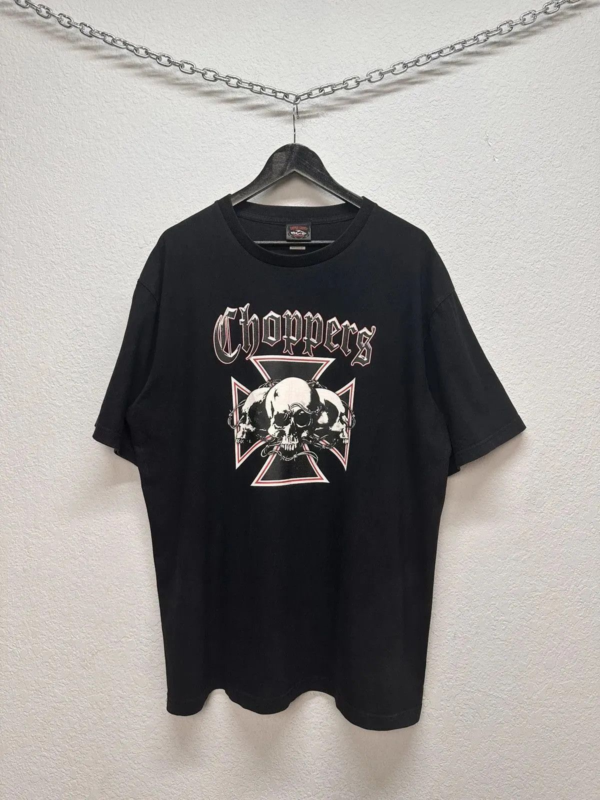 Harley Davidson Vintage USA Faded Y2K Black Logo Skull Streetwear Size US XL / EU 56 / 4 - 2 Thumbnail