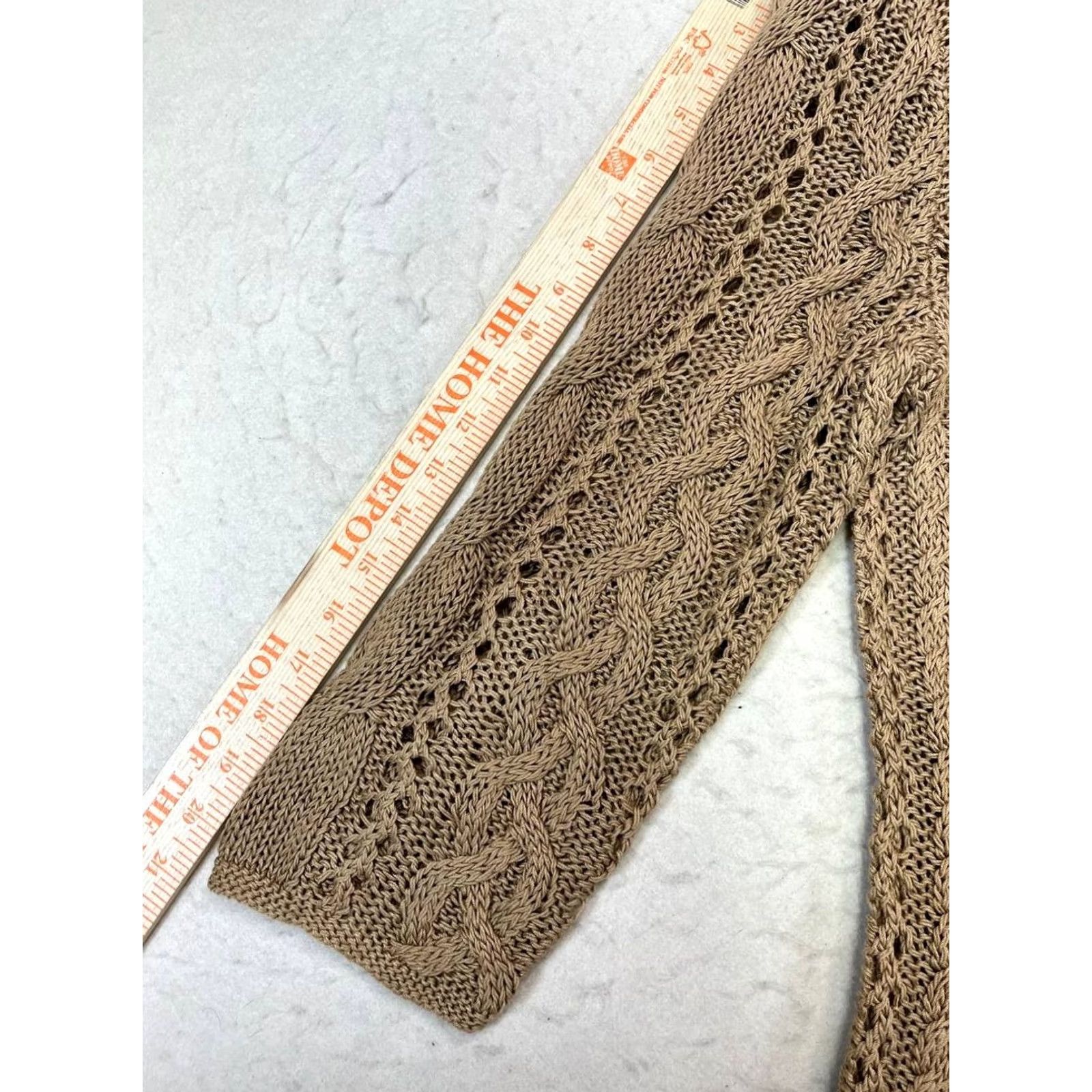 Polo Ralph Lauren VINTAGE Polo Ralph Lauren Women Plus XL Cable Knit Sweater V-Neck Blush Brown Pullover Knitwear Preppy Size XL / US 12-14 / IT 48-50 - 4 Thumbnail