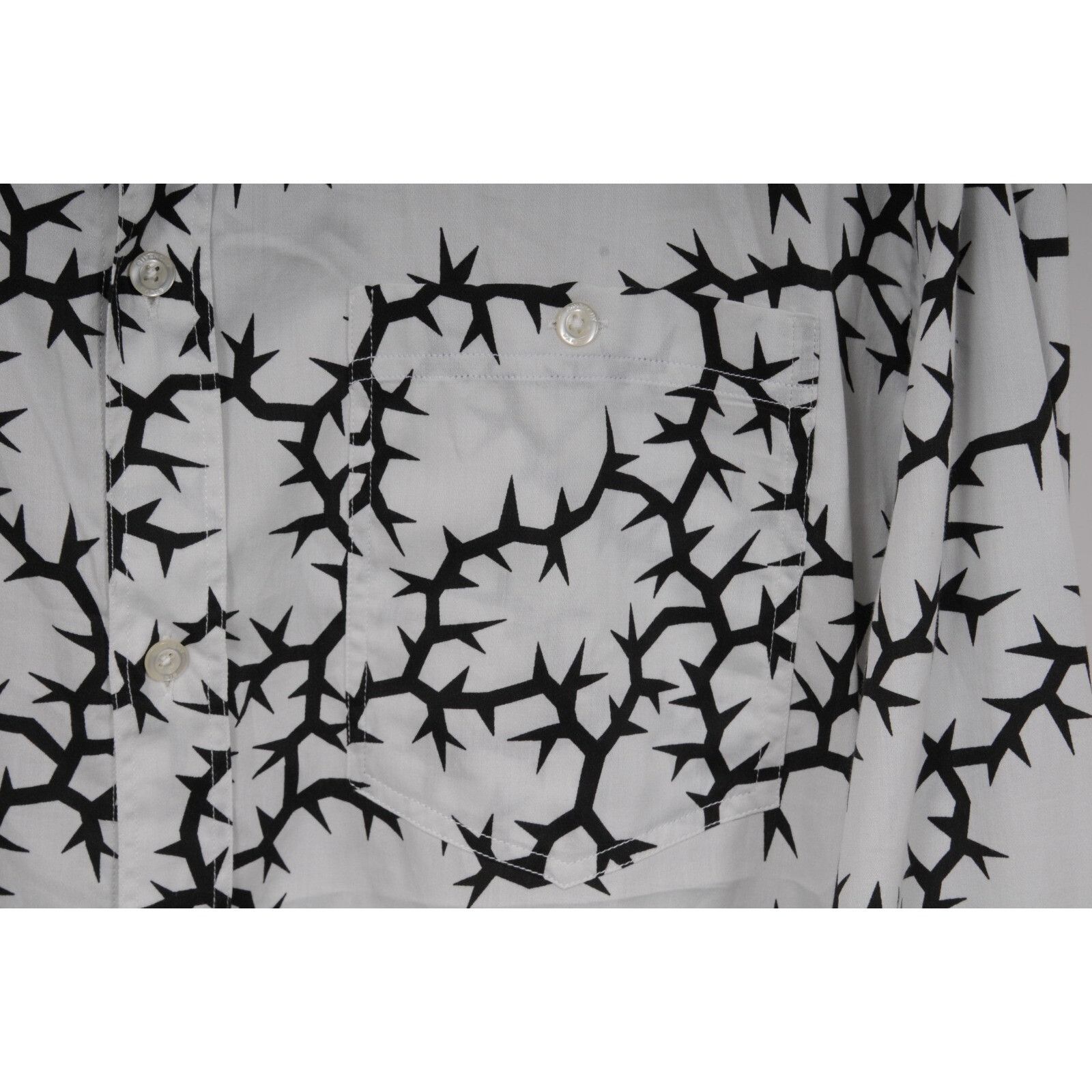 Givenchy Thorn Button Down Shirt 41/ 16 White Black Size US L / EU 52-54 / 3 - 5 Thumbnail