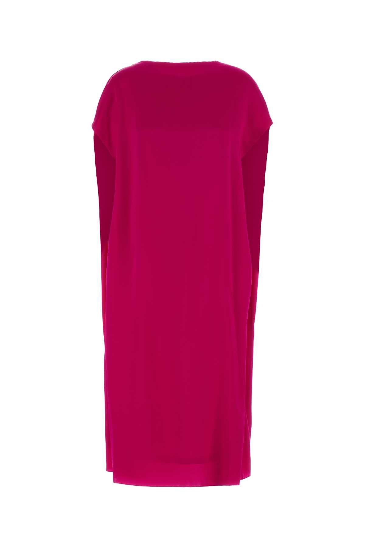 Dries Van Noten Fuchsia Satin Diria Dress Size S / US 4 / IT 40 - 1 Thumbnail
