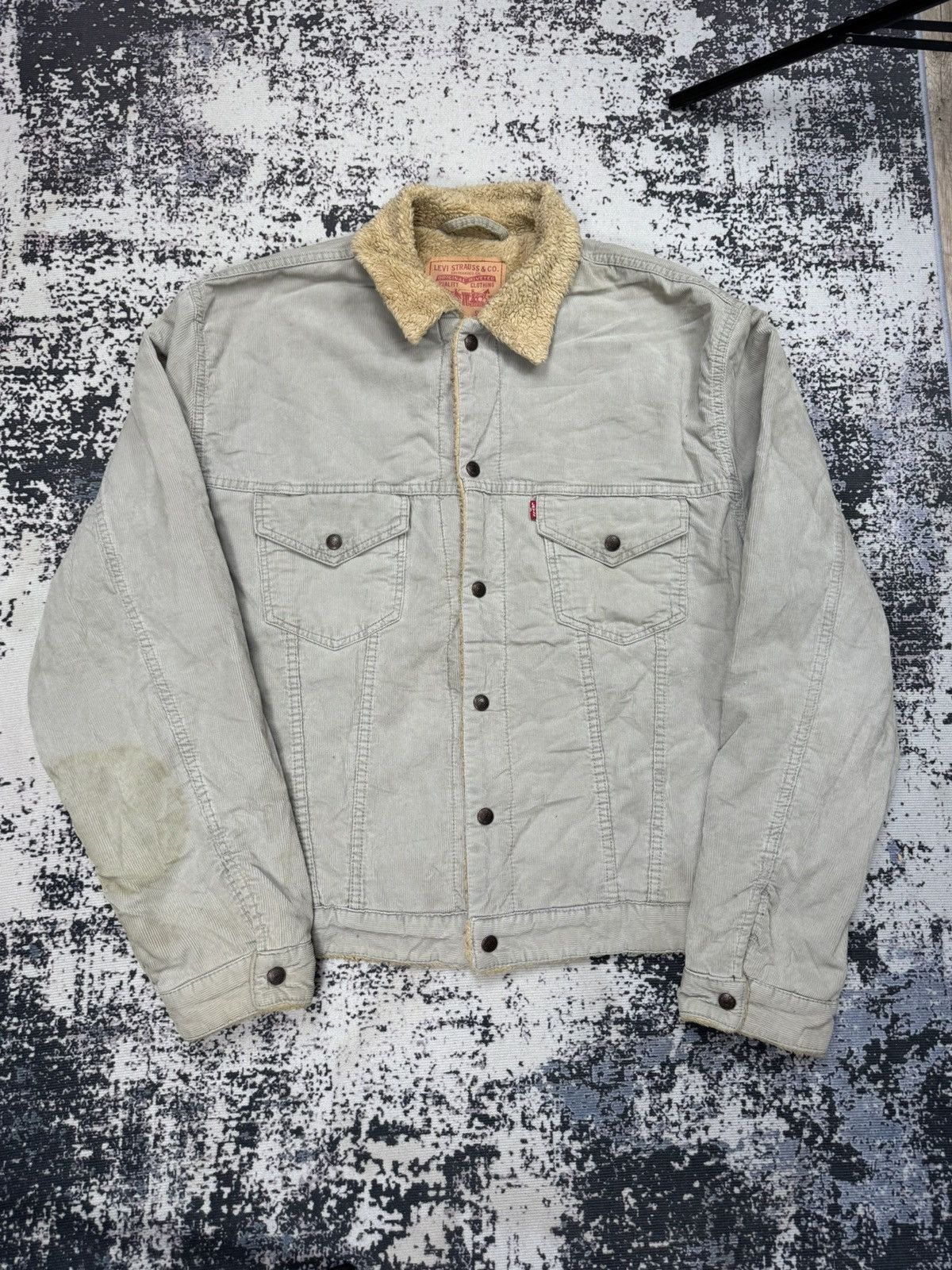 Levi's × Vintage Vintage Levis Sherpa Jacket XXL Beige Size US XXL / EU 58 / 5 - 2 Thumbnail