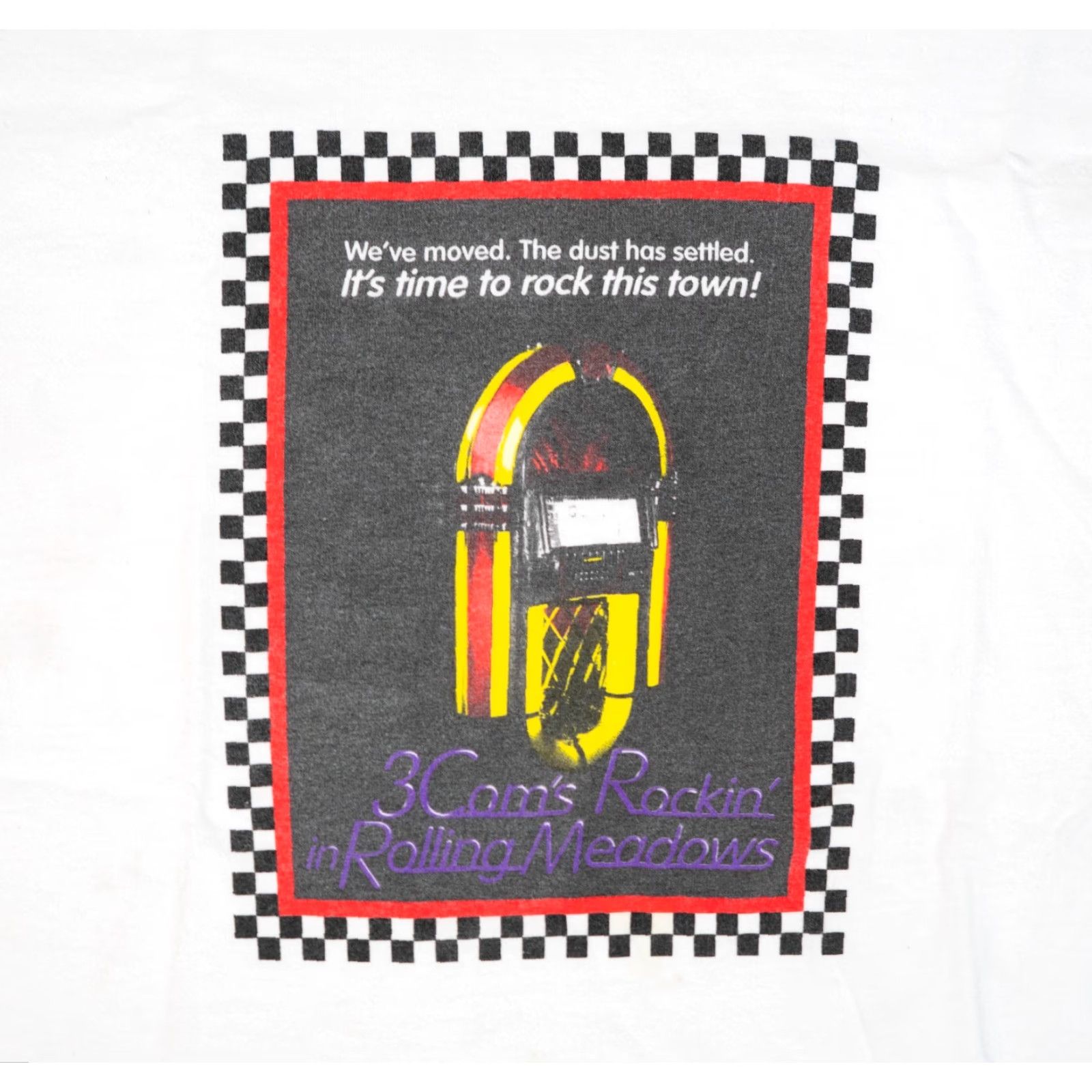 Fruit Of The Loom VINTAGE JUKebox T-Shirt Men XL White Wurlitzer Juke Promo Chicago Shirt Mens XL White 90s Vintage Rock Music Art City USA Size US XL / EU 56 / 4 - 2 Thumbnail