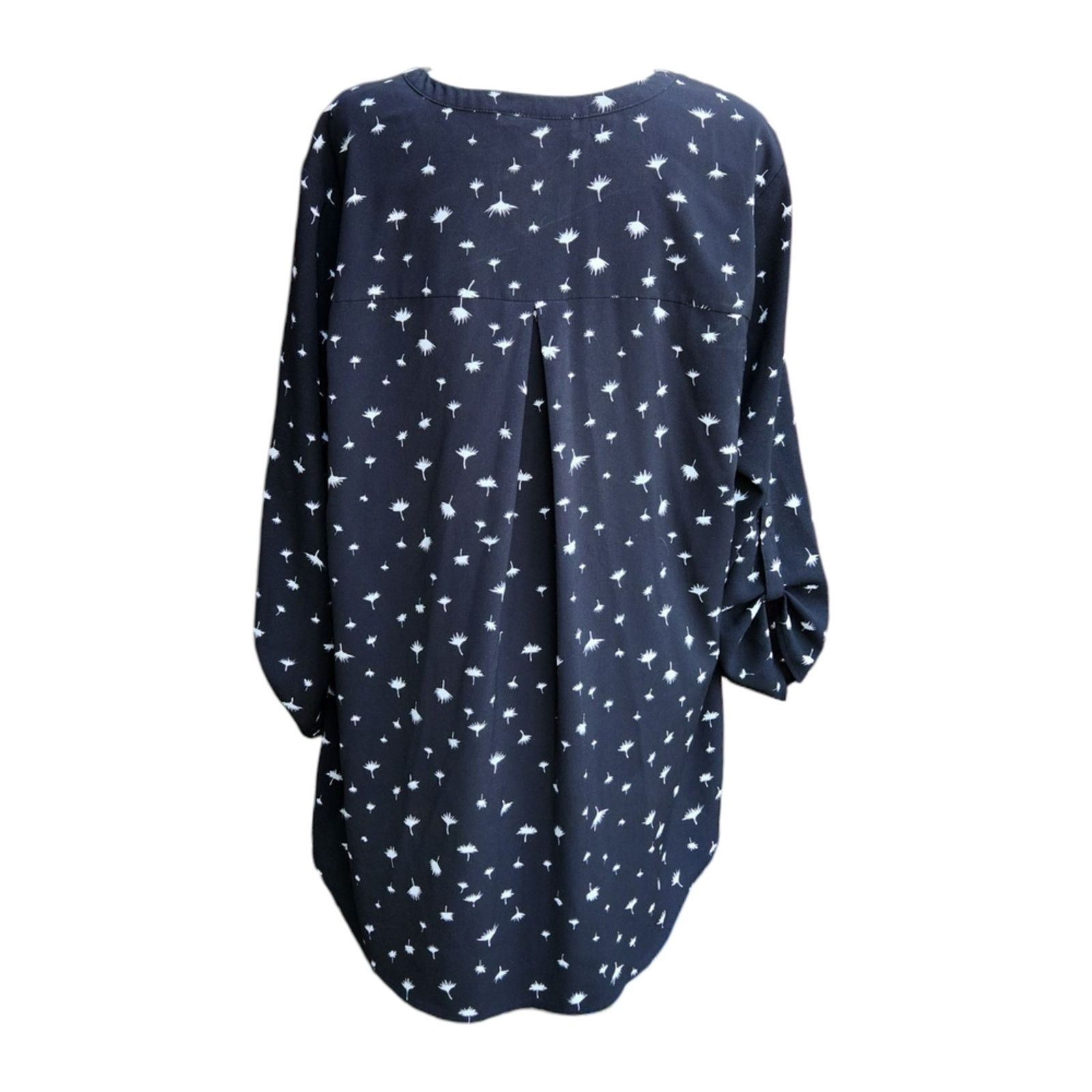 St. Johns Bay Daniel Rainn XXL Blouse - Black White Dandelion Tunic Size XXL / US 16-18 / IT 52-54 - 8 Thumbnail