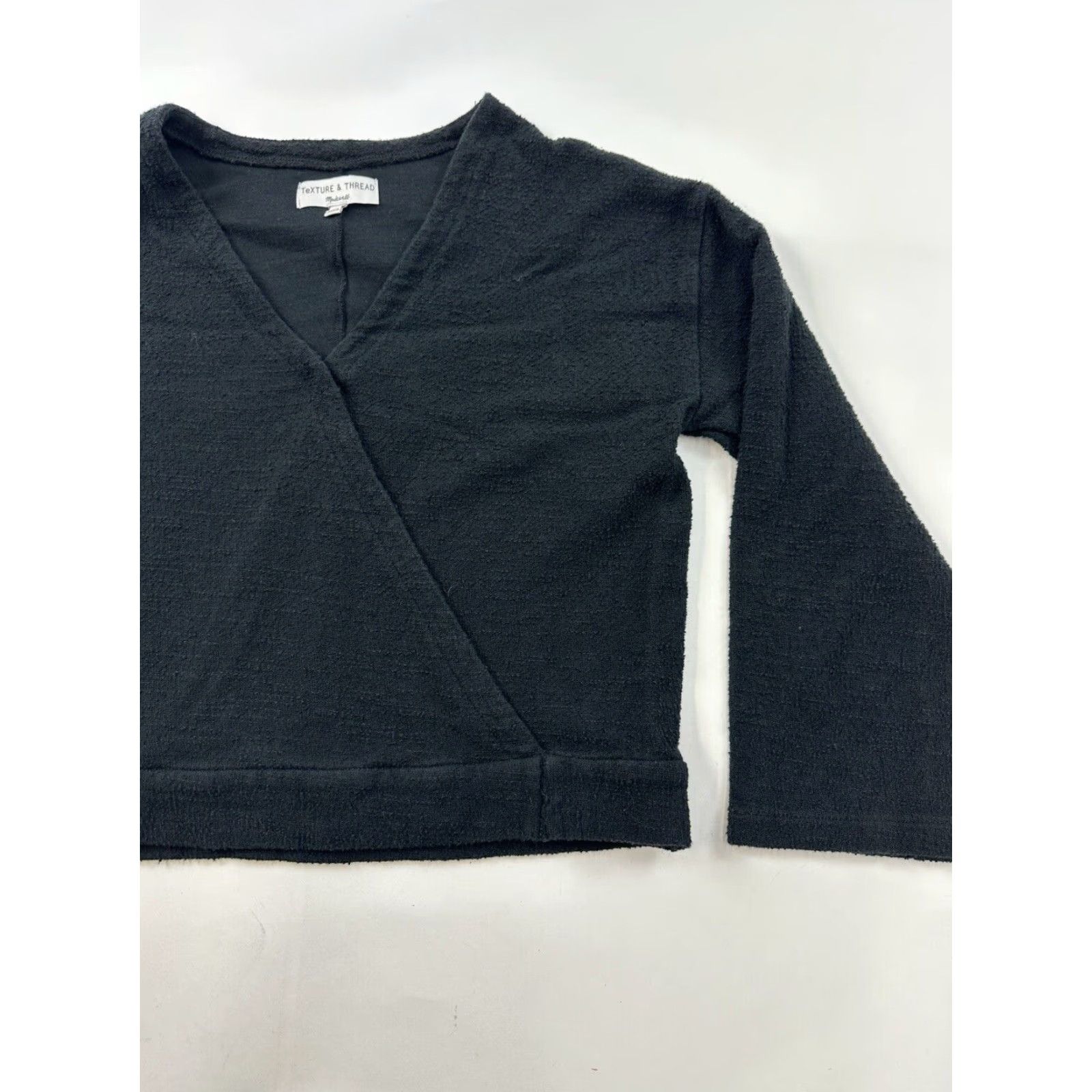 Madewell Madewell Black Long Sleeve Wrap Shirt Womens Medium Casual Cotton Top Size M / US 6-8 / IT 42-44 - 2 Thumbnail