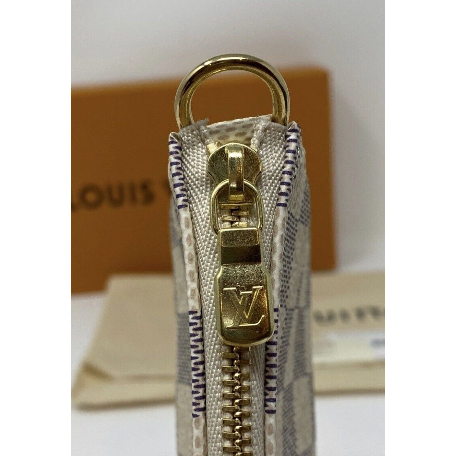 Louis Vuitton NEW LOUIS VUITTON Mini Pochette Accessoire Pouch Damier Azur Size ONE SIZE - 6 Thumbnail