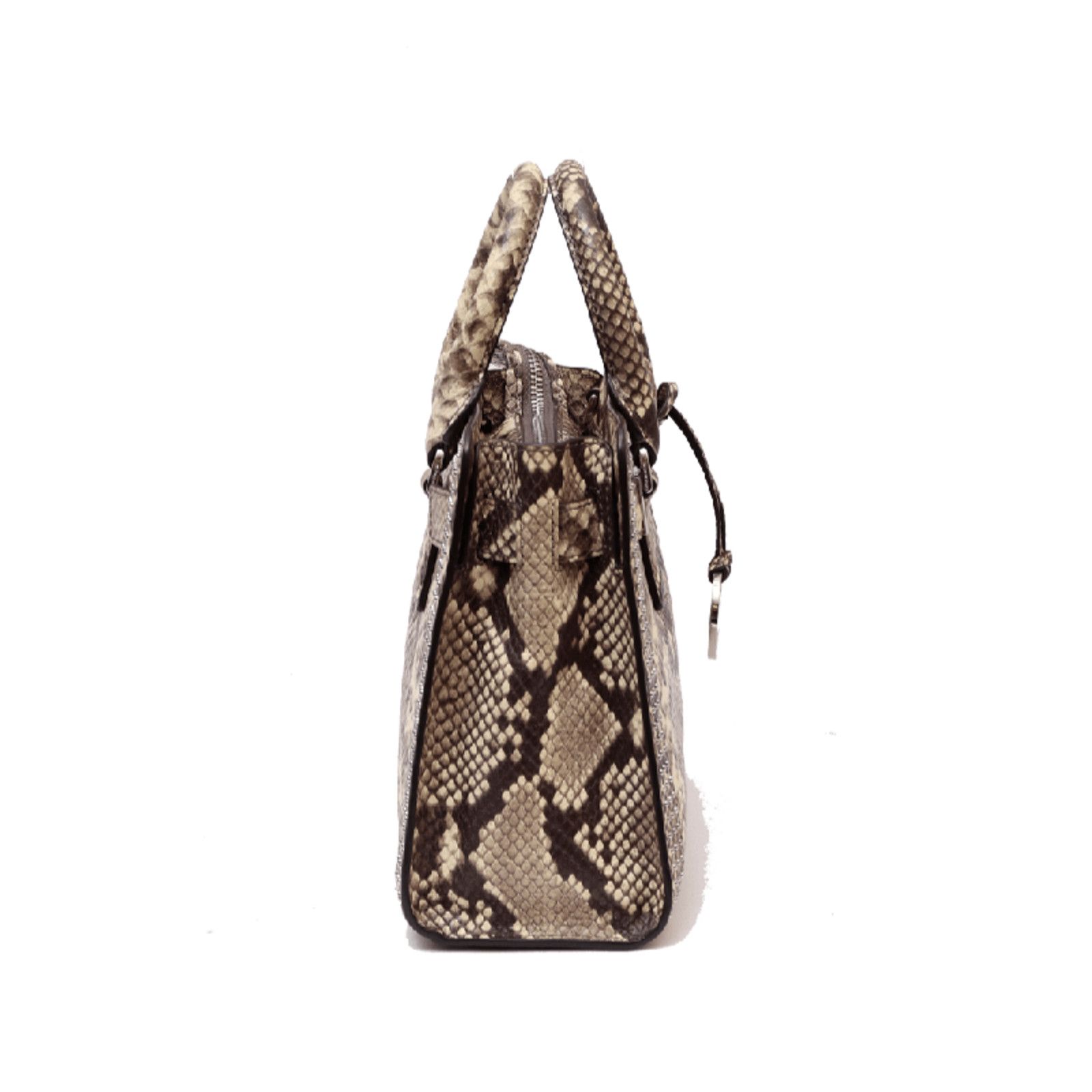 Michael Kors MICHAEL KORS DILLON LEATHER TOP ZIP SNAKESKIN SATCHEL BAG Size ONE SIZE - 3 Thumbnail
