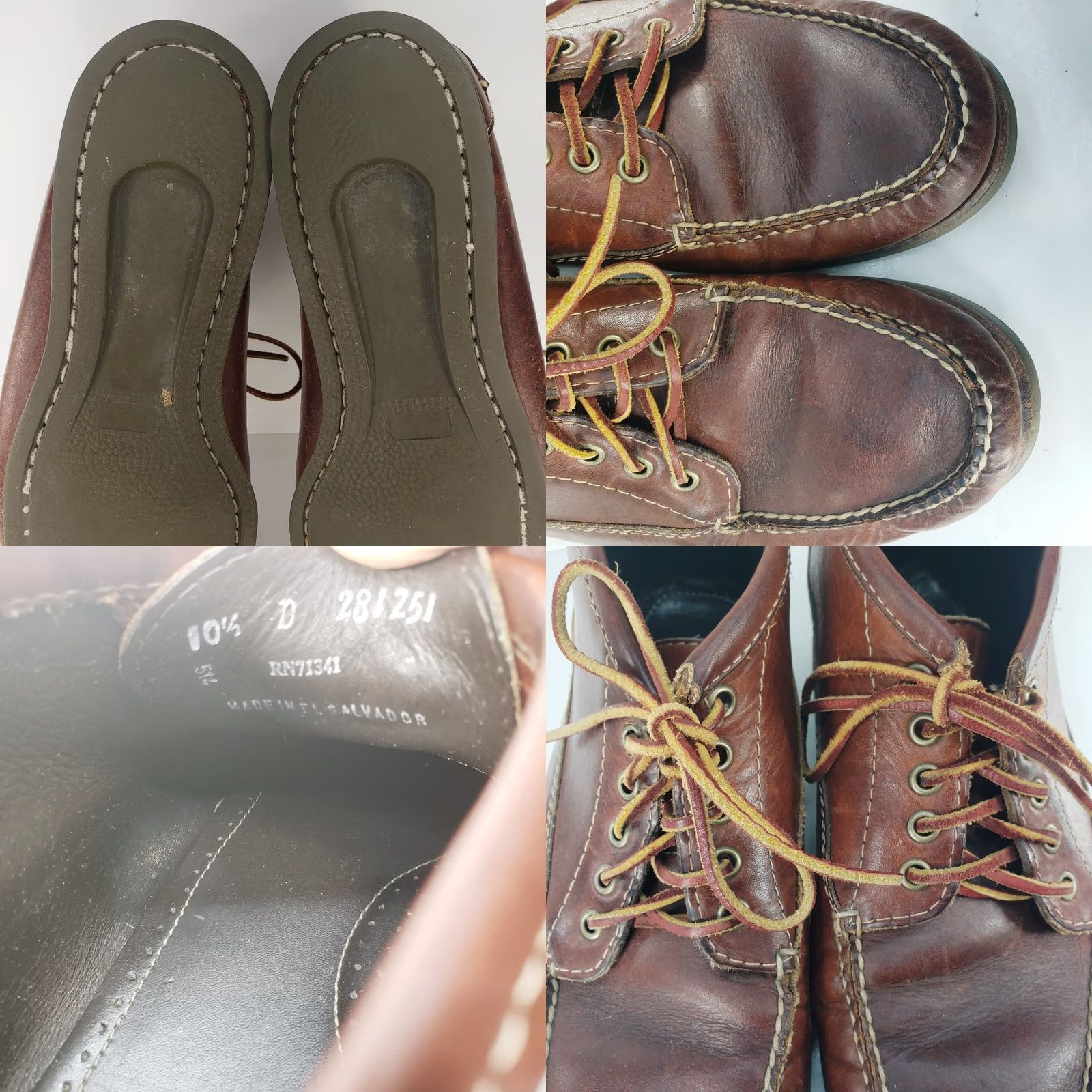 Vintage L.L. Bean Eastport Chukka Boots Mens 10.5 D Brown Leather Moc Toe Casual Dressy Black? Size US 11 / EU 44 - 9 Thumbnail