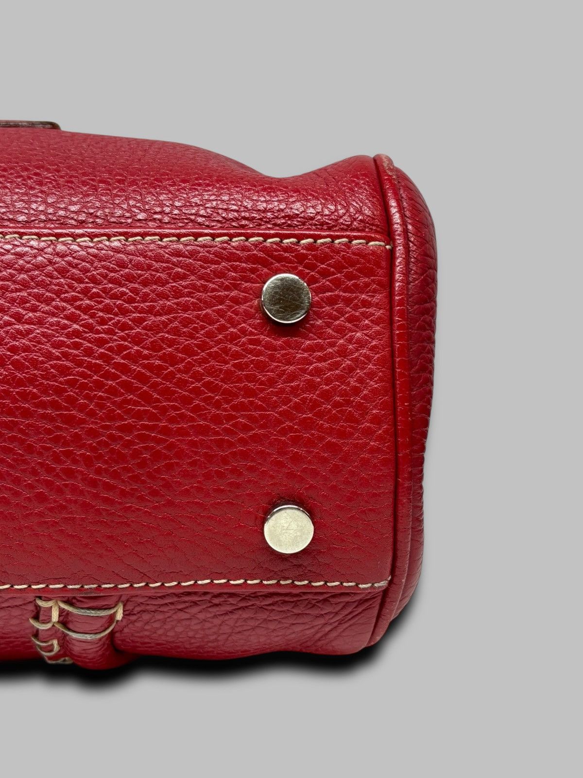 Burberry Burberry London Hot Red Leather Shoulder Bag Nova Check Size ONE SIZE - 13 Thumbnail