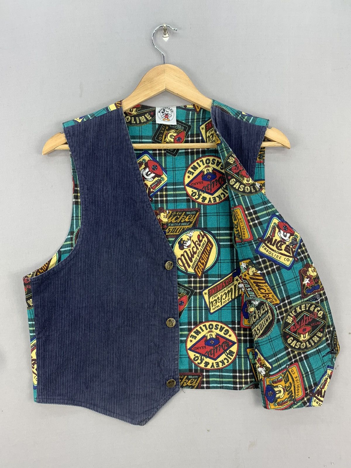 Disney Vintage 90s Corduroy Hybrid Vest Disney Mickey & Co Jacket Size US M / EU 48-50 / 2 - 12 Thumbnail