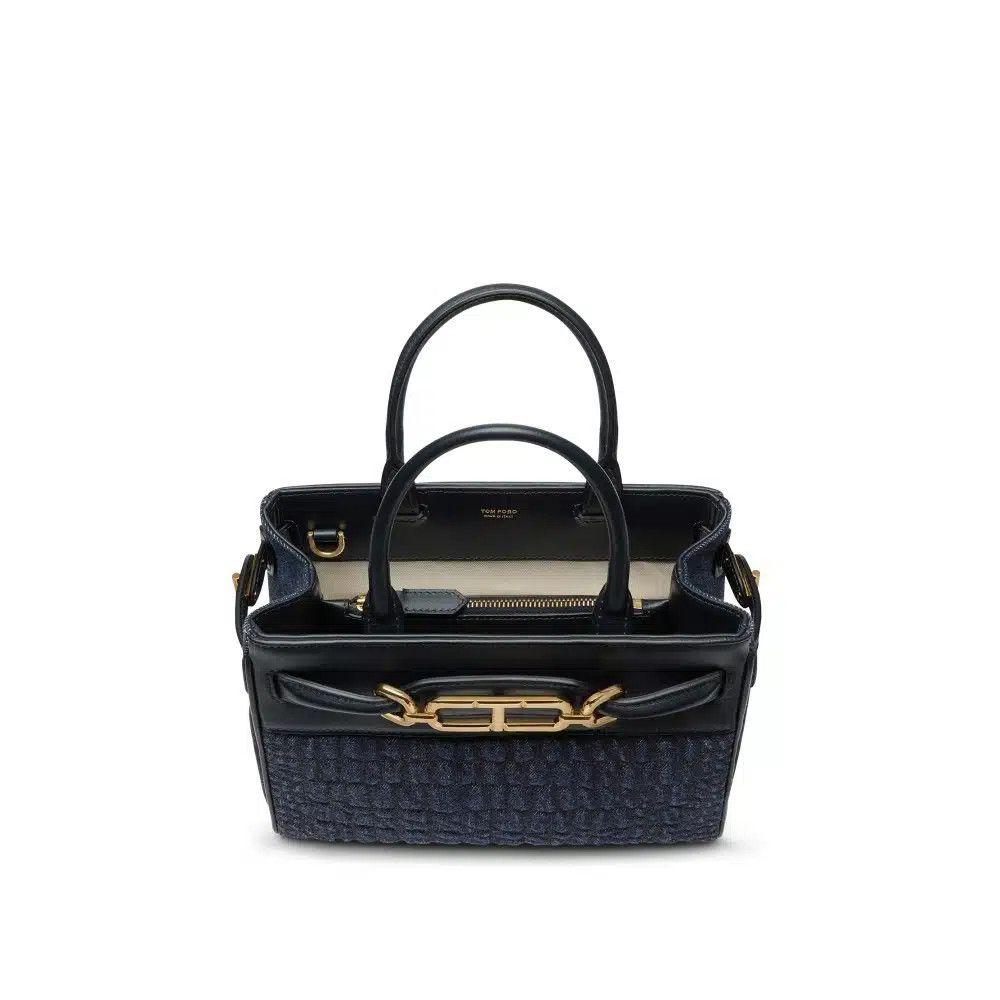 Tom Ford o1sndg0825 L1811 Size: OS/Quilted Denim Small Top Handle Bag Size ONE SIZE - 2 Thumbnail