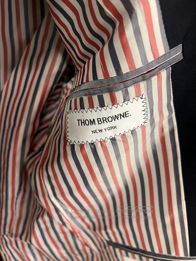 Thom Browne Thom Browne size 0 Dark blue gold brocade coat Size 38S - 4 Thumbnail