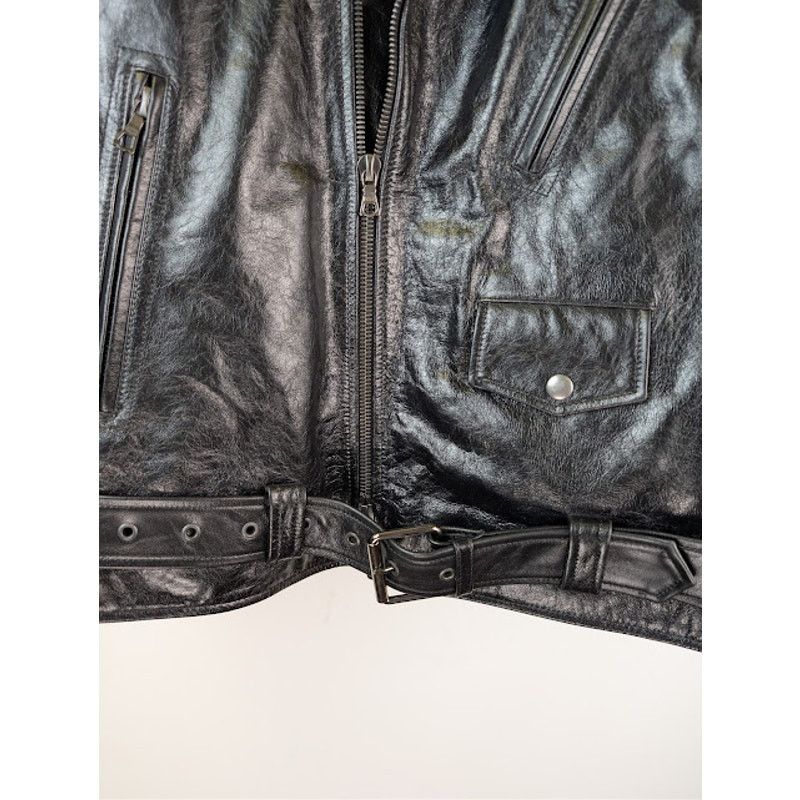 Dries Van Noten o1rshd1 Vintage Lodz Leather Biker Jacket in Black Size US M / EU 48-50 / 2 - 9 Thumbnail