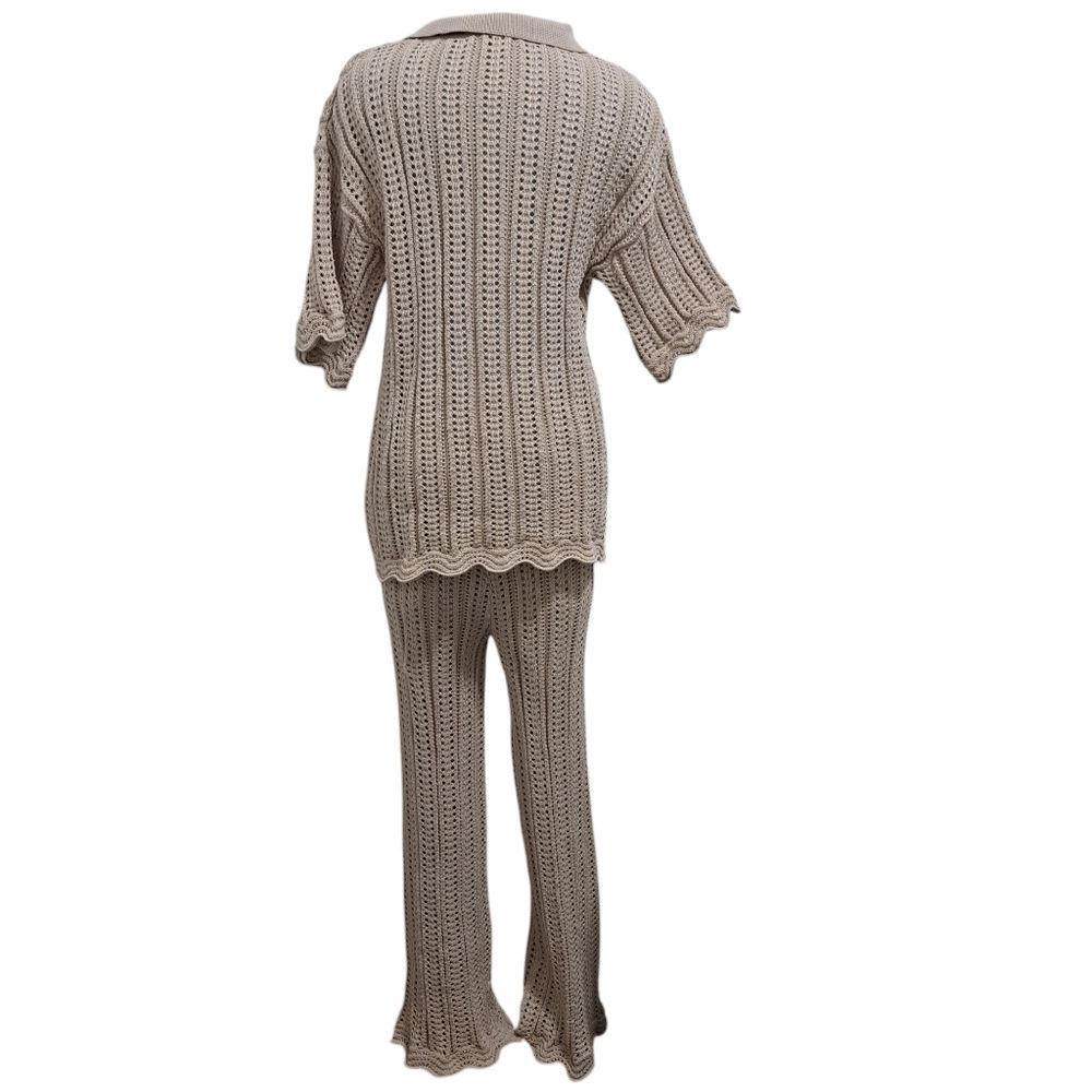 Other Solitaire 2 Piece Set Crochet Boho Knit Top/Pants Cover Up L Size 34" / US 12 / IT 48 - 2 Thumbnail