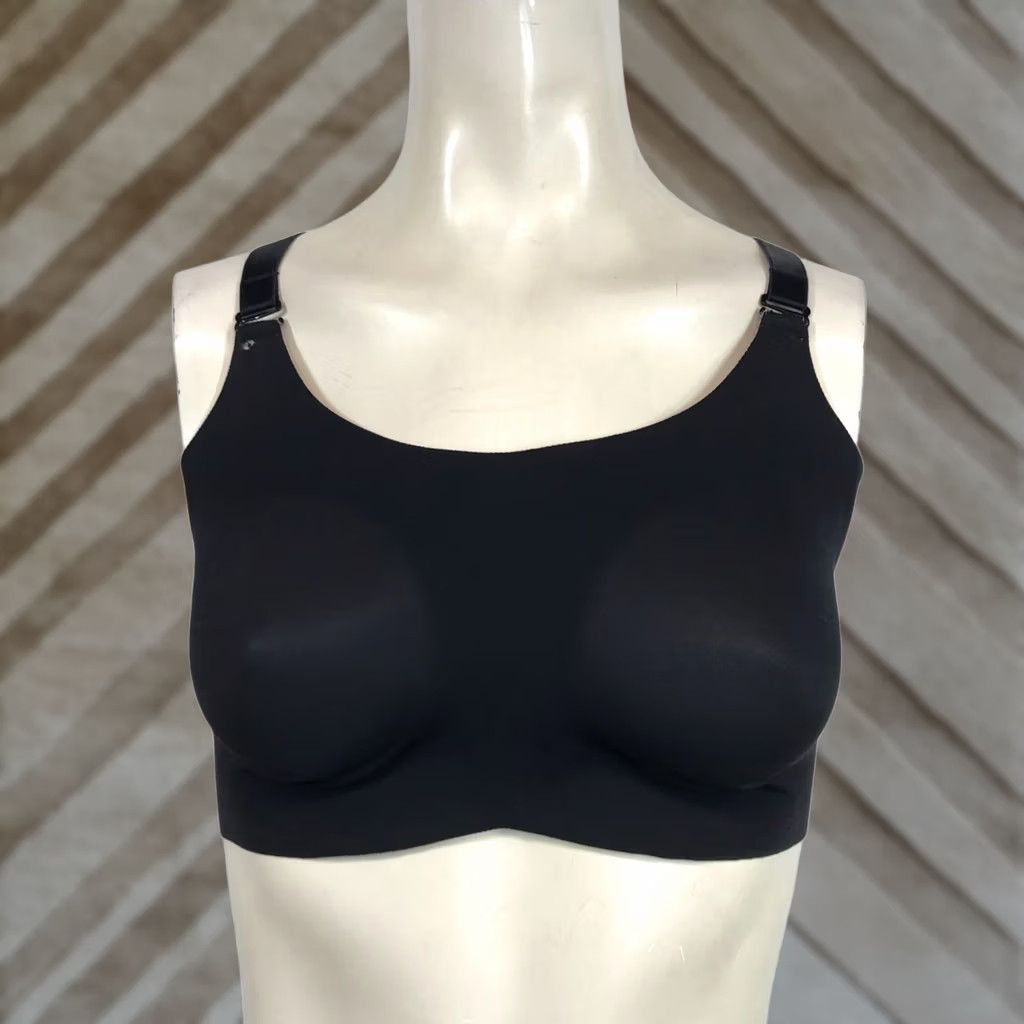 Vintage KNIX WOMEN'S BRA 6 BLACK CRISS CROSS BACK WIRELESS COMFORT N/A Size ONE SIZE - 1 Thumbnail