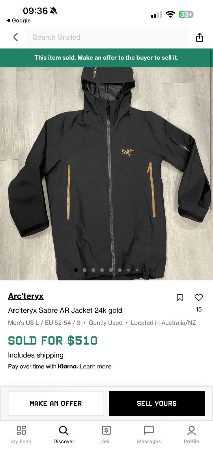 Arc'teryx Arc’teryx Saber AR 24k Gold Jacket Size US L / EU 52-54 / 3 - 3 Thumbnail