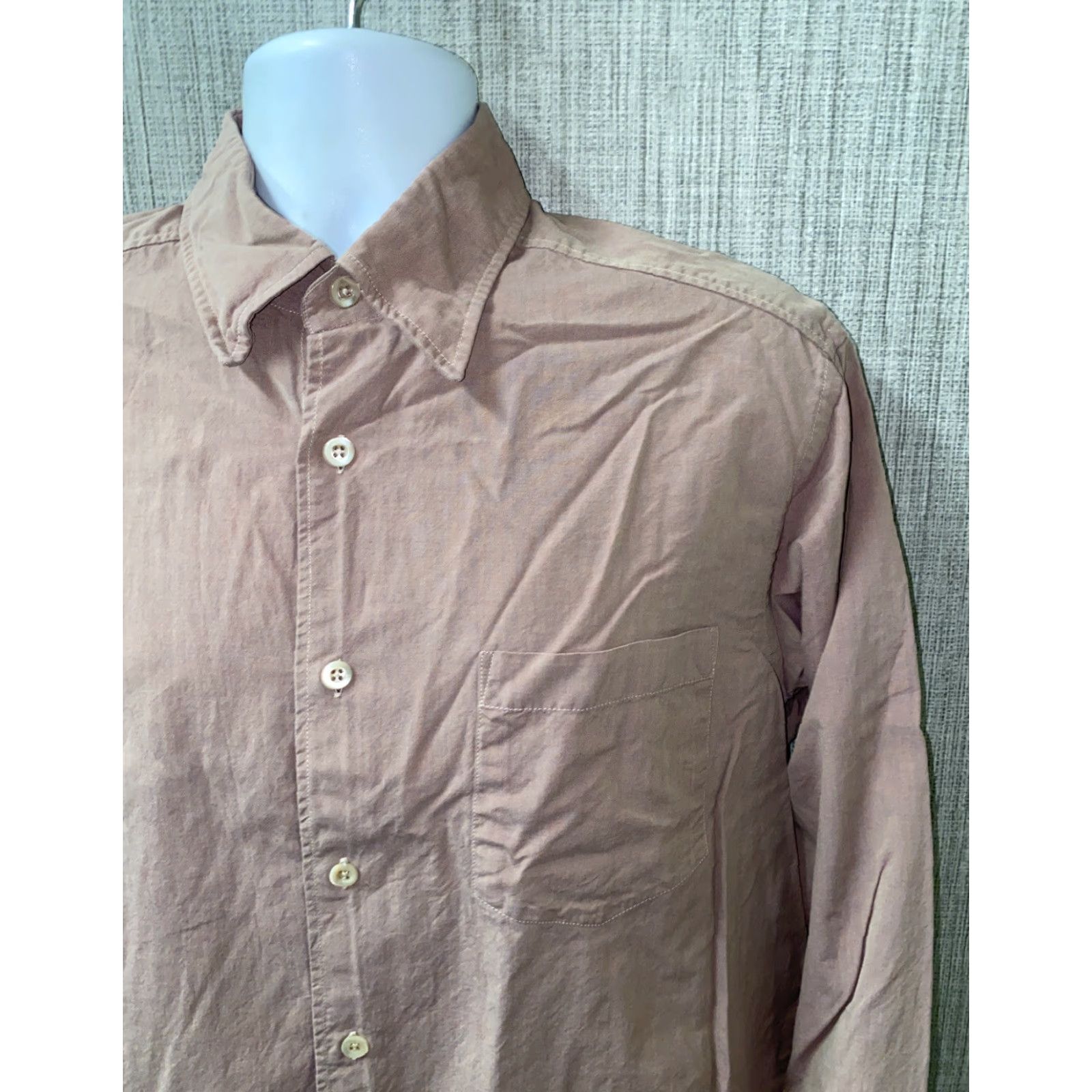 Hugo Boss Boss Hugo Boss Mens Light Burgundy Long Sleeve Button Front Shirt Size L Color Red Casual Button-Up Shirt Size US L / EU 52-54 / 3 - 2 Thumbnail