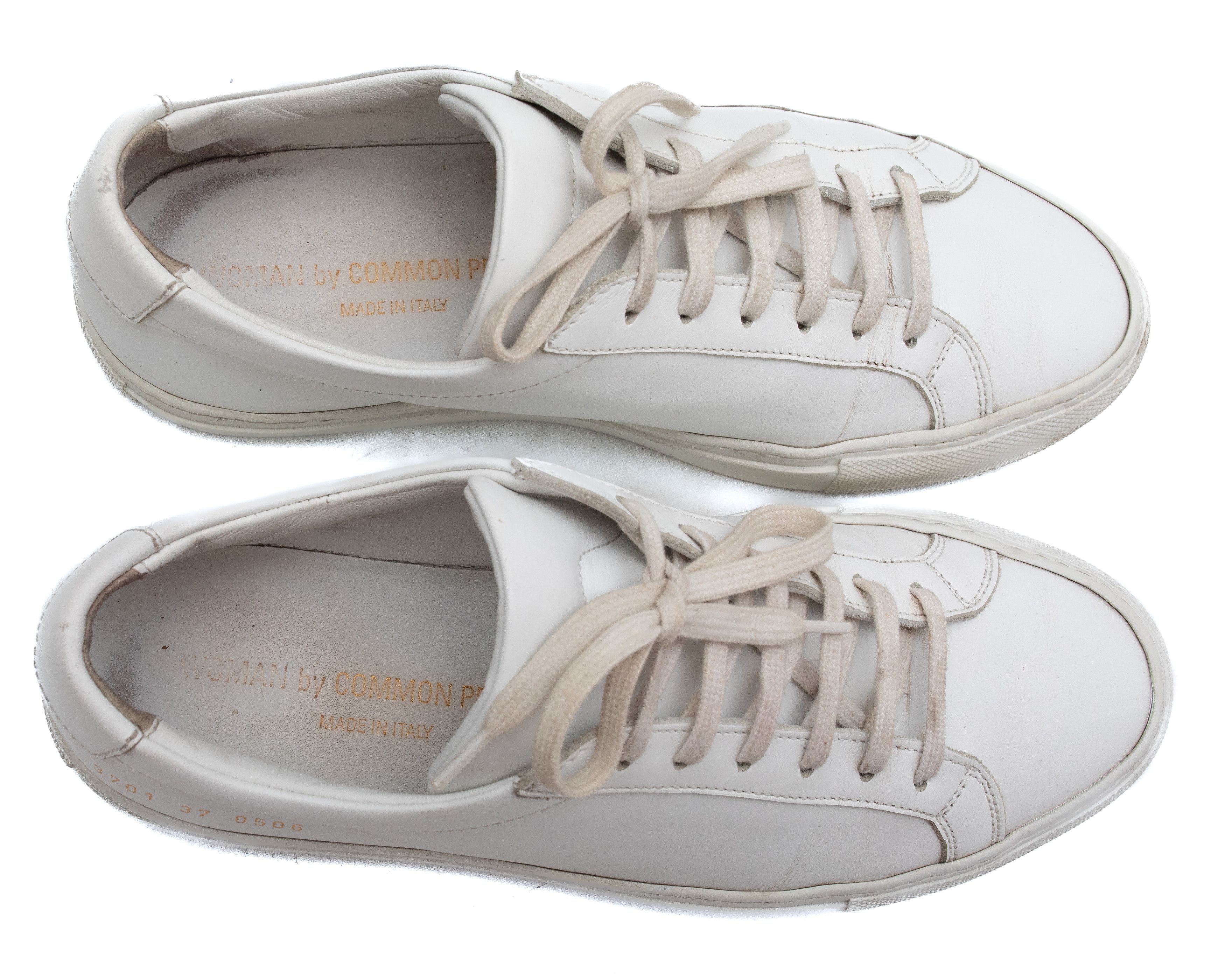 Common Projects COMMON PROJECTS Achilles Low White Leather Sneakers Size US 7 / IT 37 - 7 Thumbnail