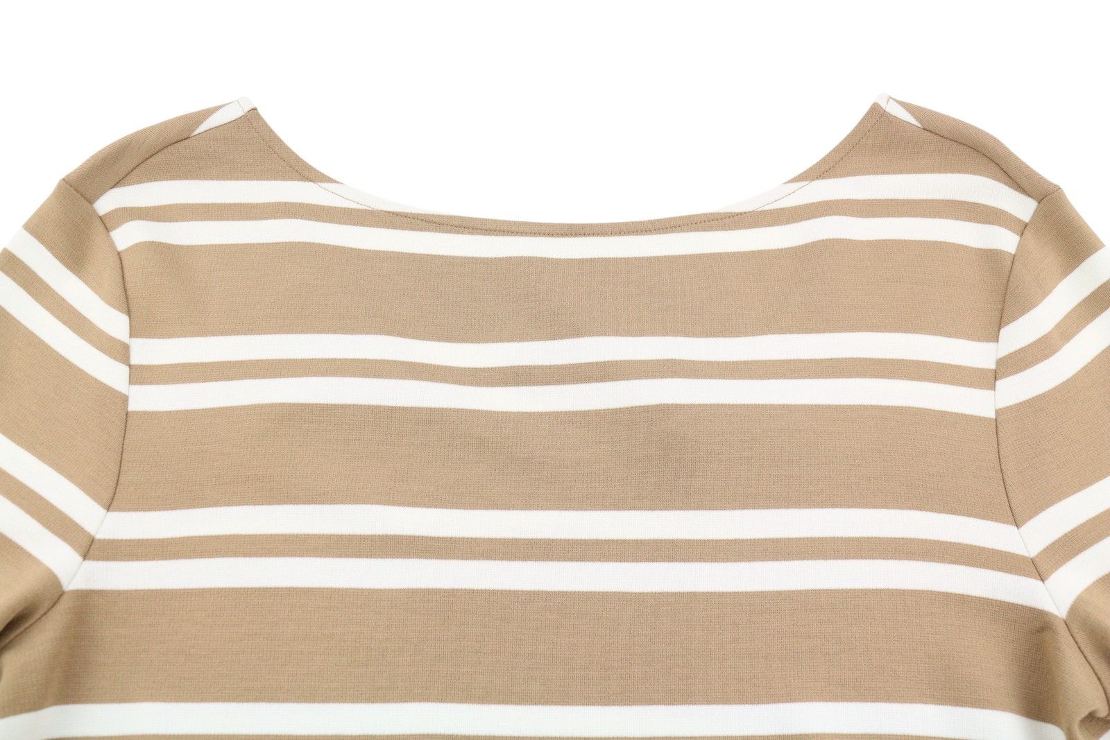 Gant STRIPED L Warm Khaki Crew Neck Dress 87725 Size L / US 10 / IT 46 - 4 Thumbnail