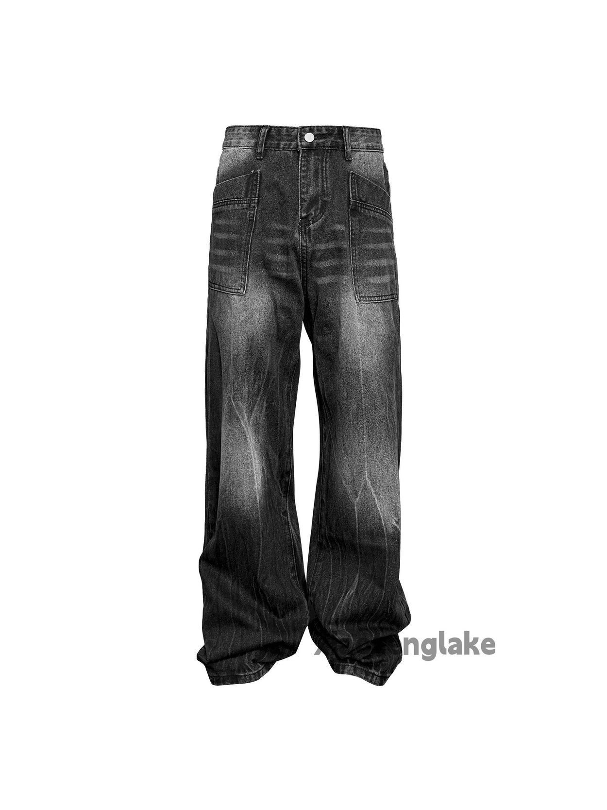 Vintage Custom washed faded loose baggy skate hiphop jeans Size US 36 / EU 52 - 4 Thumbnail