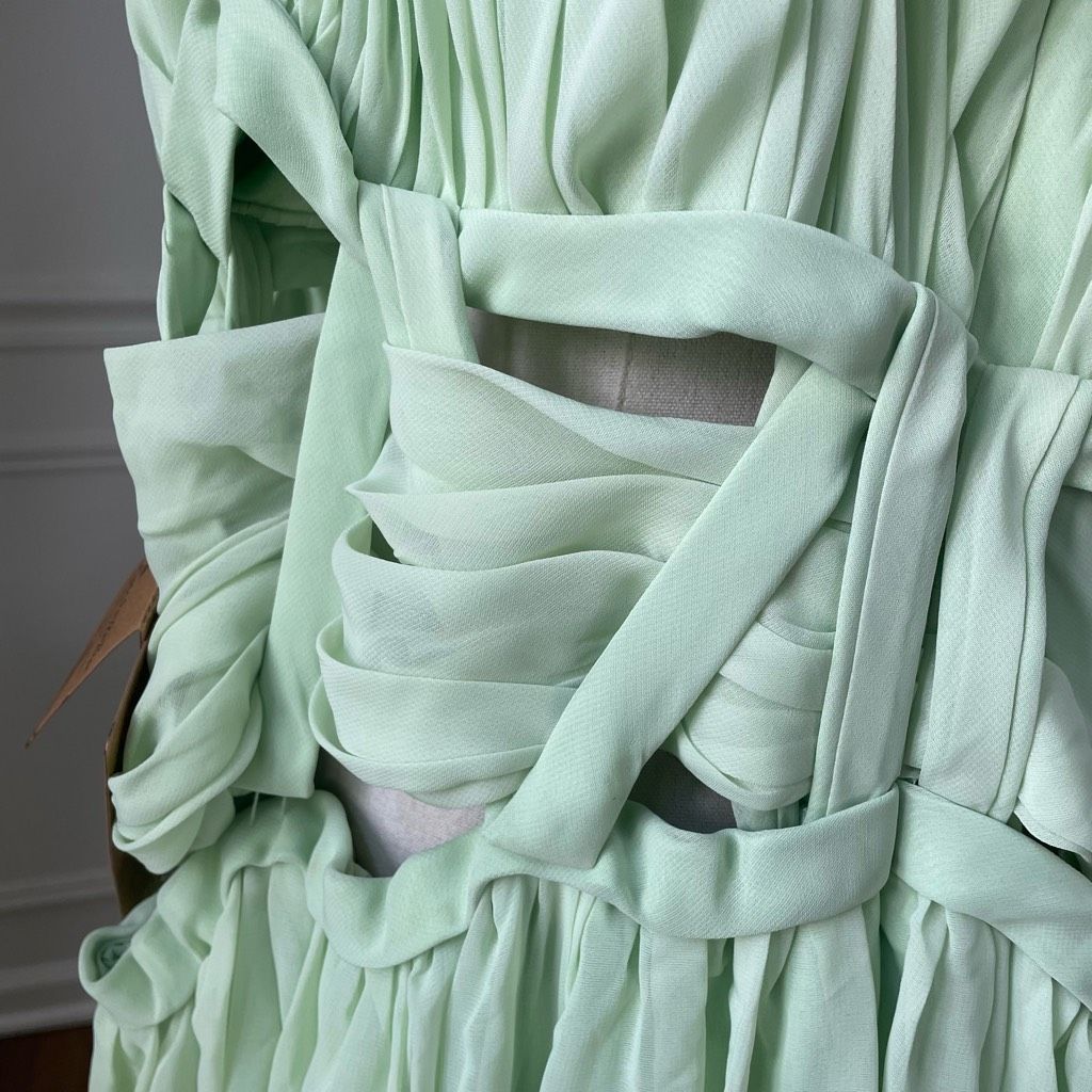 NWT Light In The Box Lime Green Formal Gown Dress Cut Out Wa