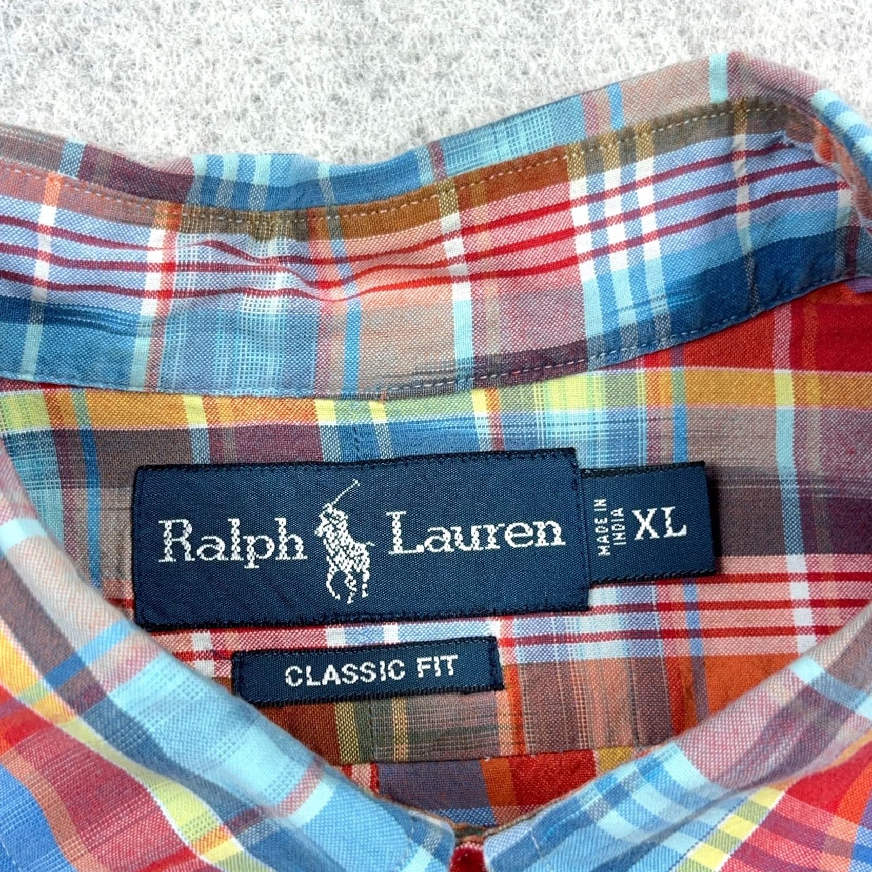 Polo Ralph Lauren VINTAGE Polo Ralph Lauren Shirt Men XL Red Blue Button Up Southwestern Aztec Madras Size US XL / EU 56 / 4 - 3 Thumbnail