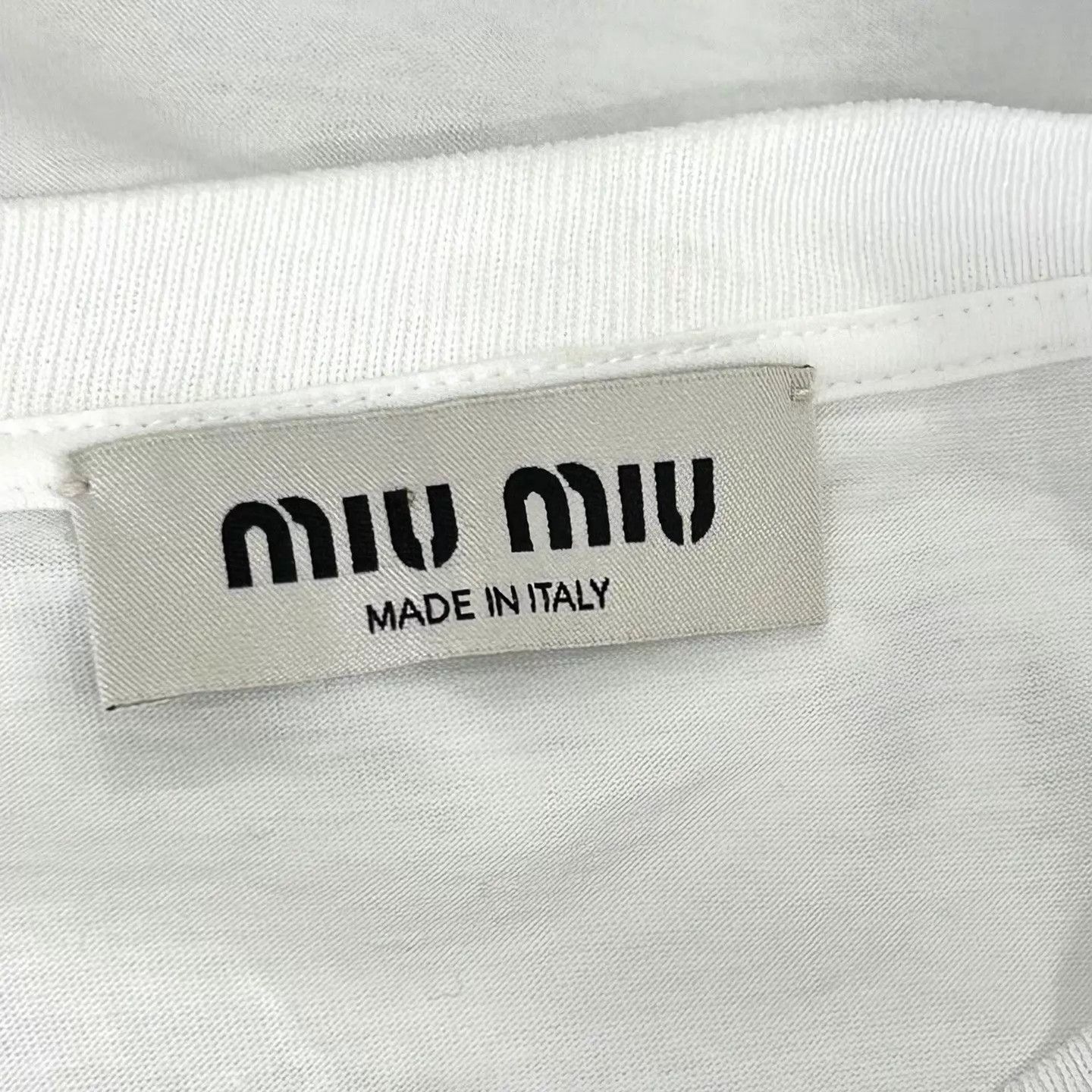 Miu Miu MIU MIU Sequin Logo Short Sleeve T-Shirt S Size S / US 4 / IT 40 - 3 Thumbnail