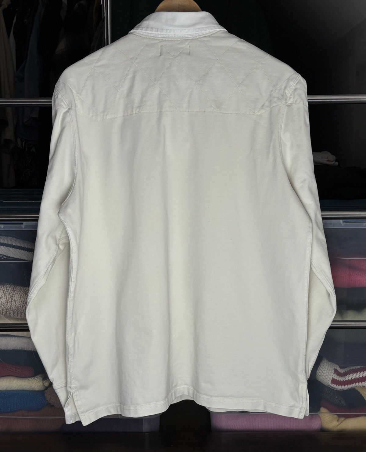 Polo Ralph Lauren Polo Ralph Lauren Creme Vintage Long Sleeve Rugby Over Shirt Size US L / EU 52-54 / 3 - 6 Thumbnail