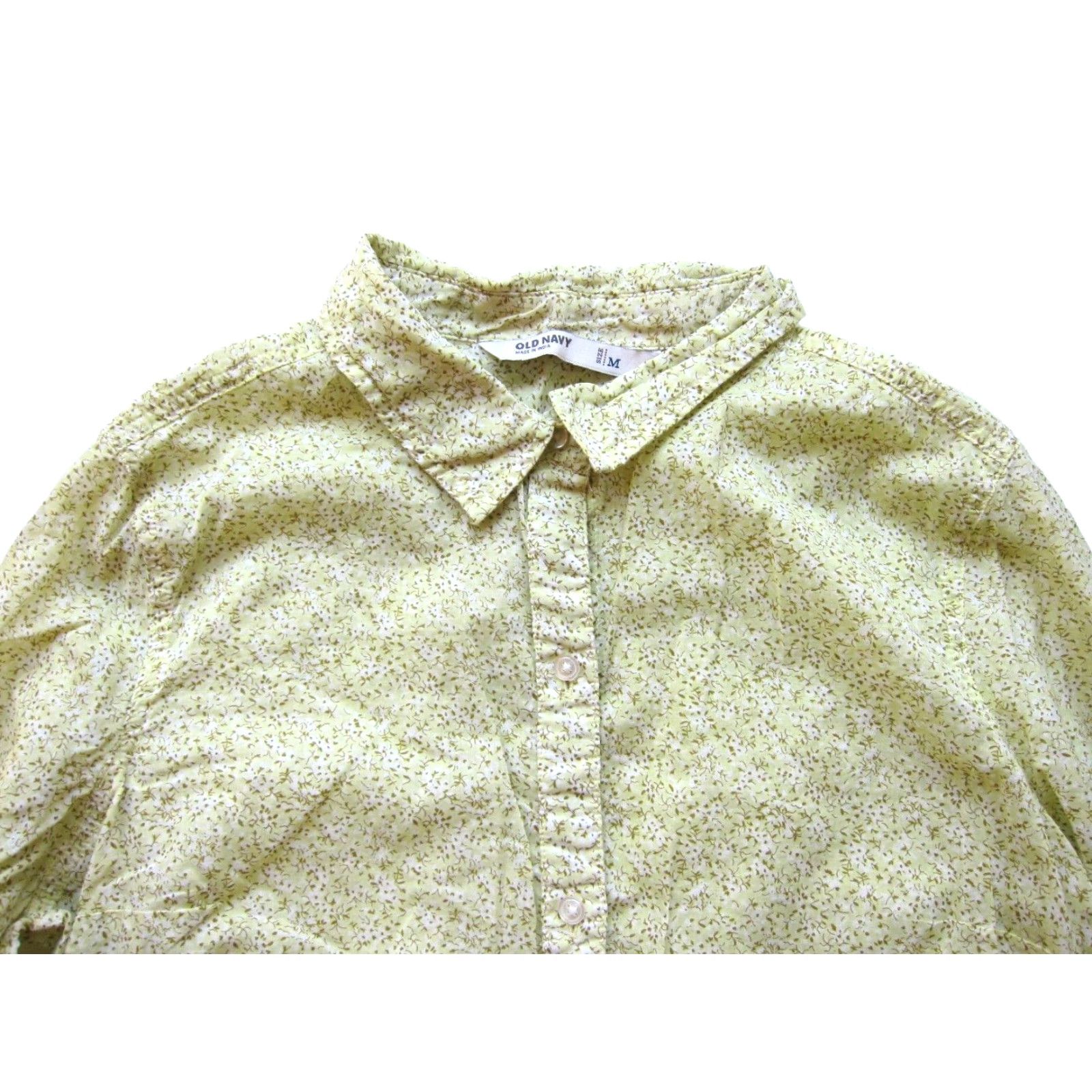 Old Navy Old Navy Cotton Lightweight Yellow Floral Collar Button Up Long Sleeve Blouse M Size M / US 6-8 / IT 42-44 - 3 Thumbnail