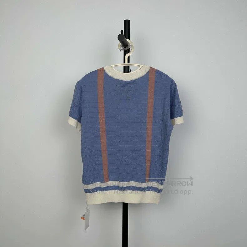 Hermes Hermes Light purple short-sleeve wool sweater Size XS / US 0-2 / IT 36-38 - 2 Thumbnail