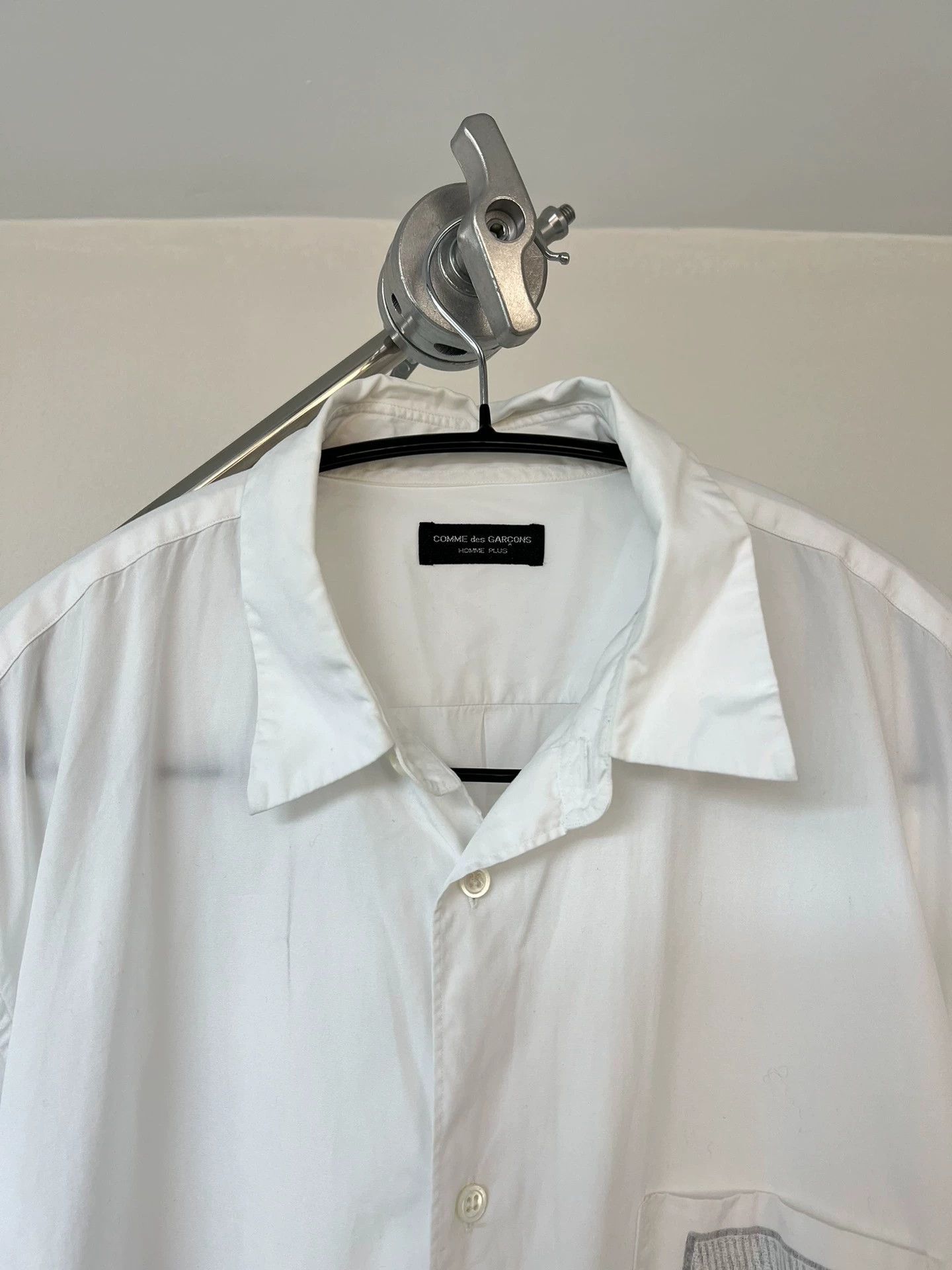 Comme des Garcons CDG Homme Plus Oversized Printed White Shirt Size US L / EU 52-54 / 3 - 3 Thumbnail