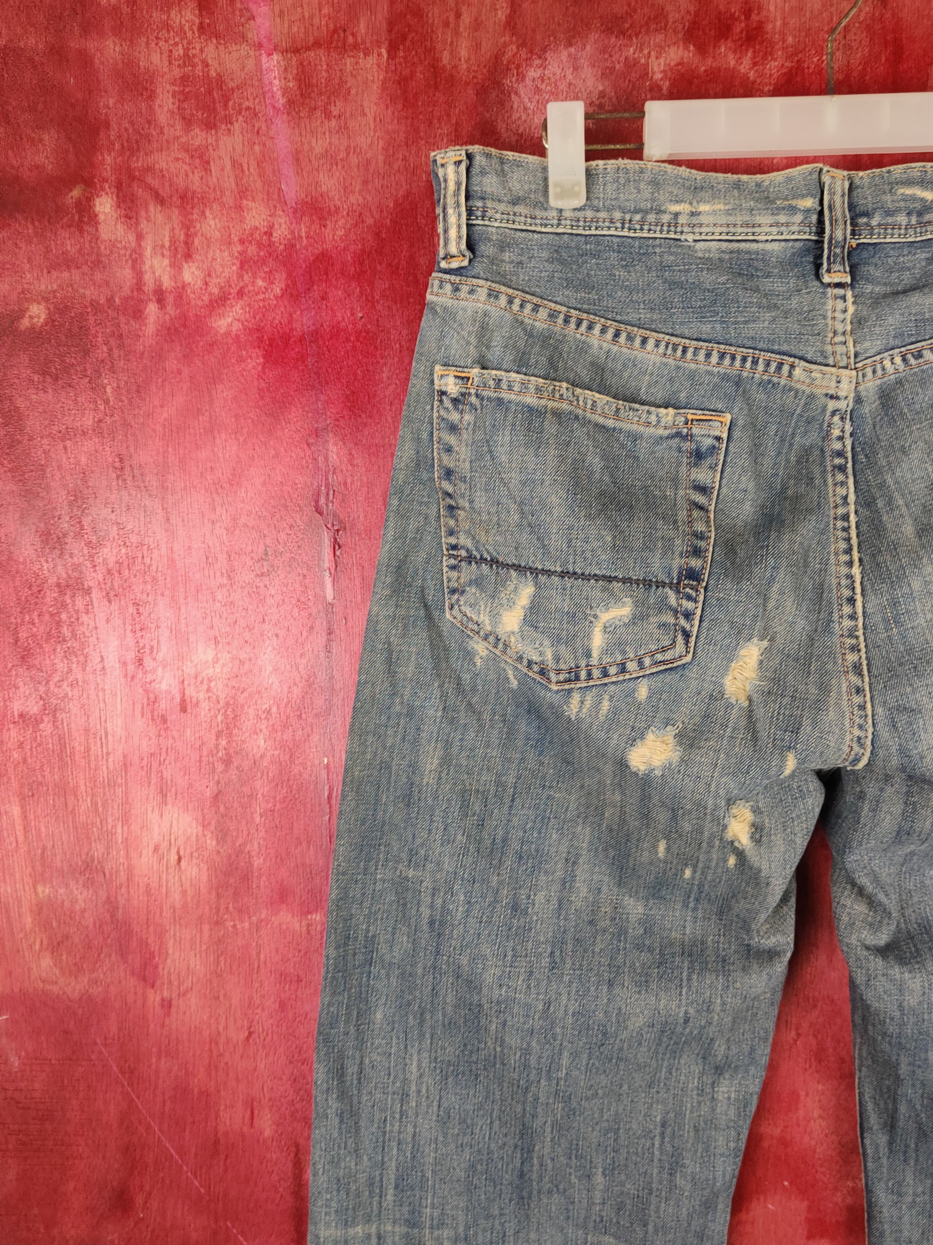 Abercrombie & Fitch Abercrombie &Fitch baggie Faded Ripped Jeans #S1649 Size US 31 - 9 Thumbnail
