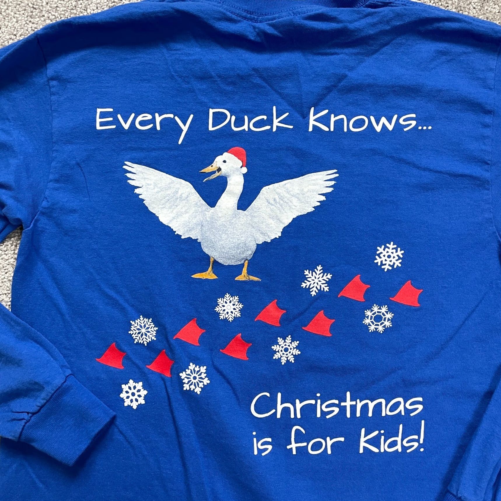 Gildan Gildan Ultra Cotton Christmas T-Shirt Unisex Small Blue Graphic Long Sleeve Size US S / EU 44-46 / 1 - 3 Thumbnail