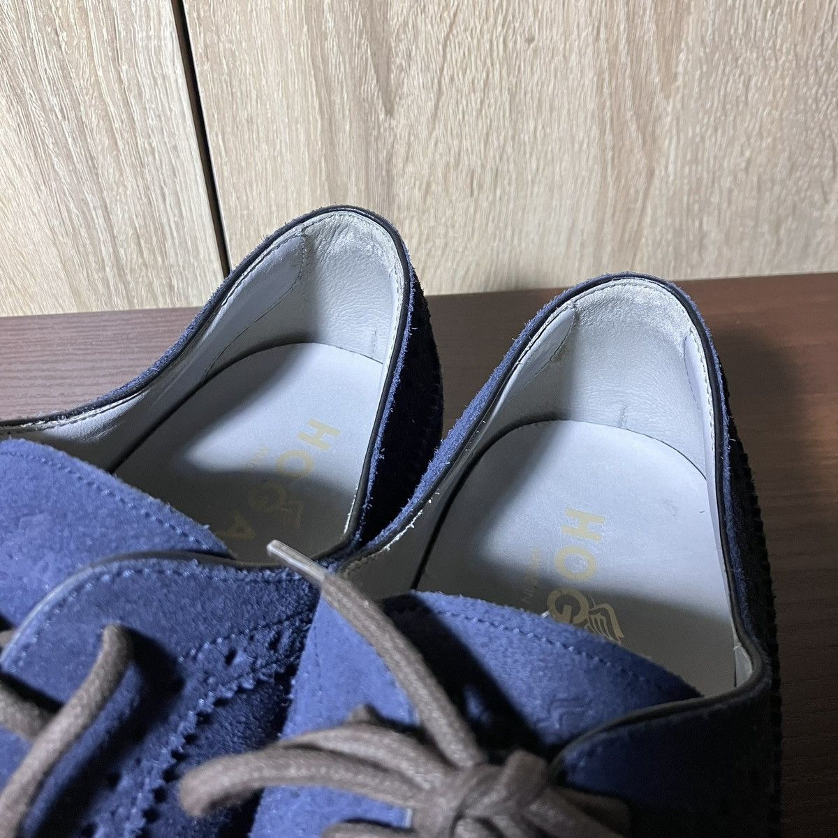 HOGAN Club Brogue Derby Suede Leather Shoes UK8.5 US10.5