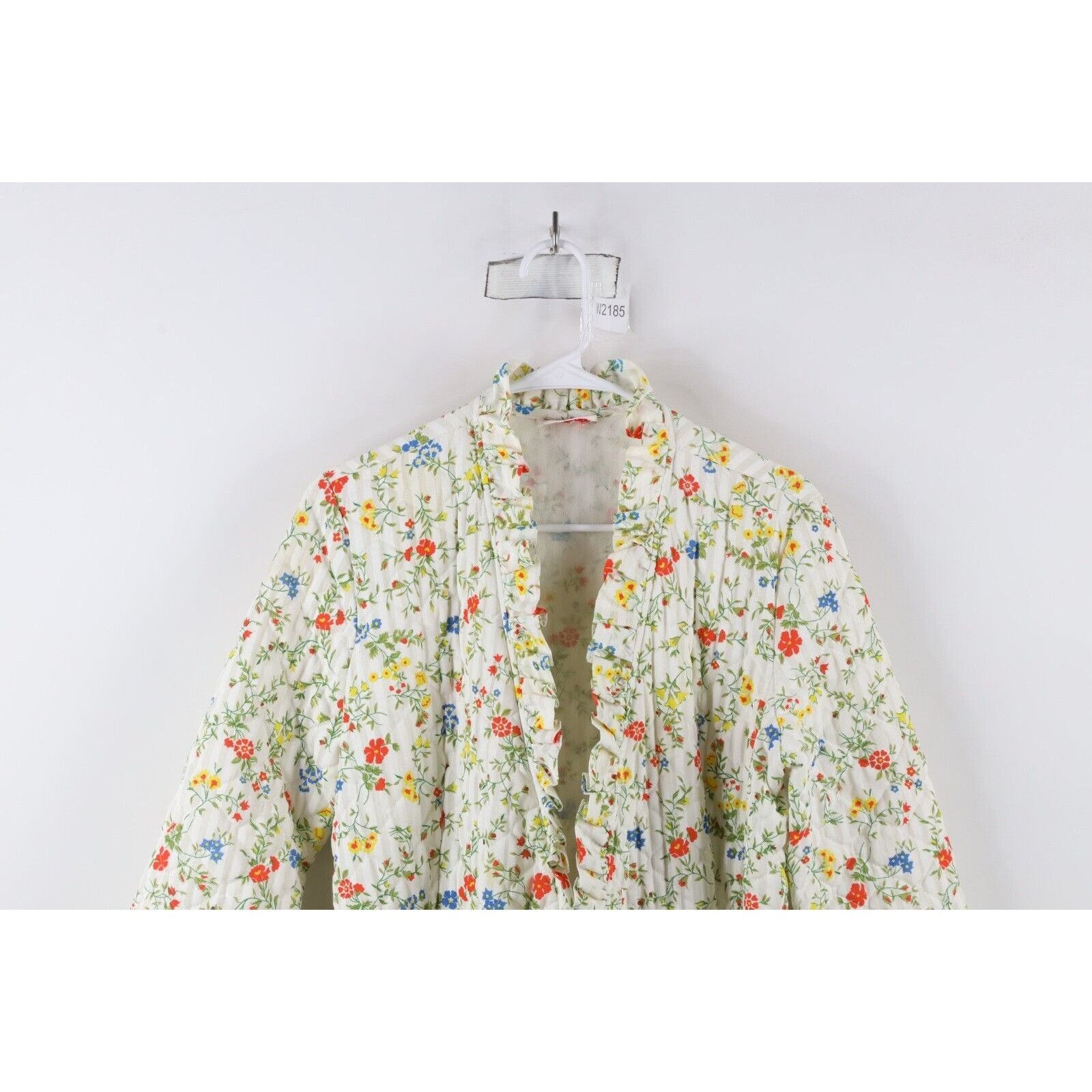 Vintage Vintage 90s Country Primitive Prairie Quilted Flower Robe Size ONE SIZE - 2 Thumbnail
