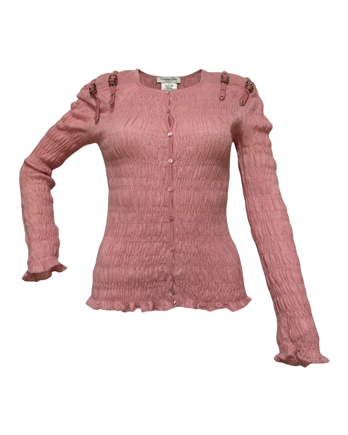 Dior CHRISTIAN DIOR F/W 2003 Bondage Strap Ribbed Knit Cardigan Size S / US 4 / IT 40 - 1 Thumbnail