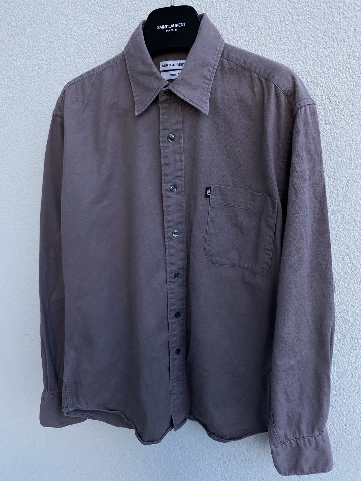 Yves Saint Laurent Heavy YSL Shirt Cotton Saint Laurent Jeans Shirt Size US L / EU 52-54 / 3 - 2 Thumbnail