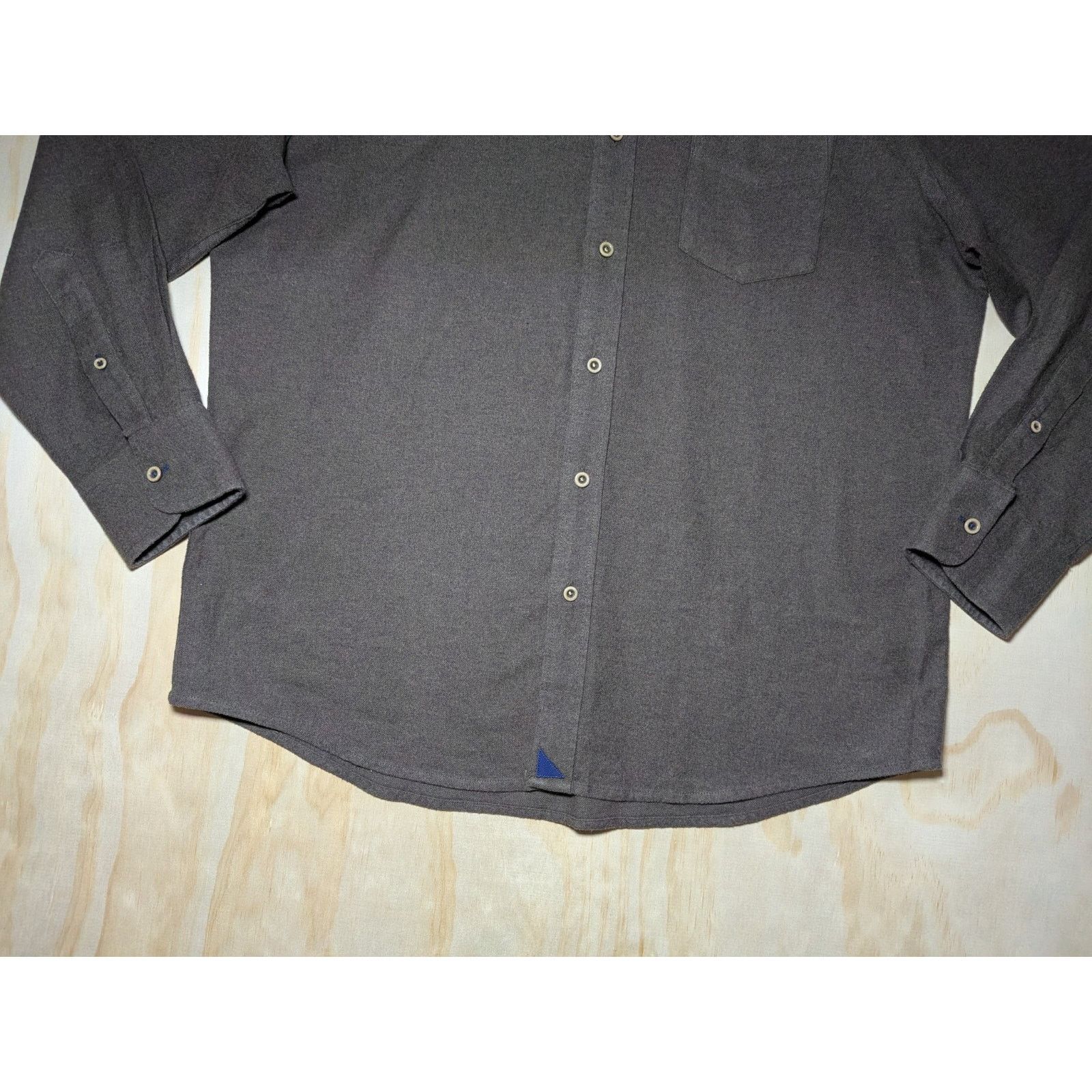 UNTUCKit UNTUCKit Men's Large Flannel Shirt Solid Brown Long Sleeve Size US L / EU 52-54 / 3 - 2 Thumbnail
