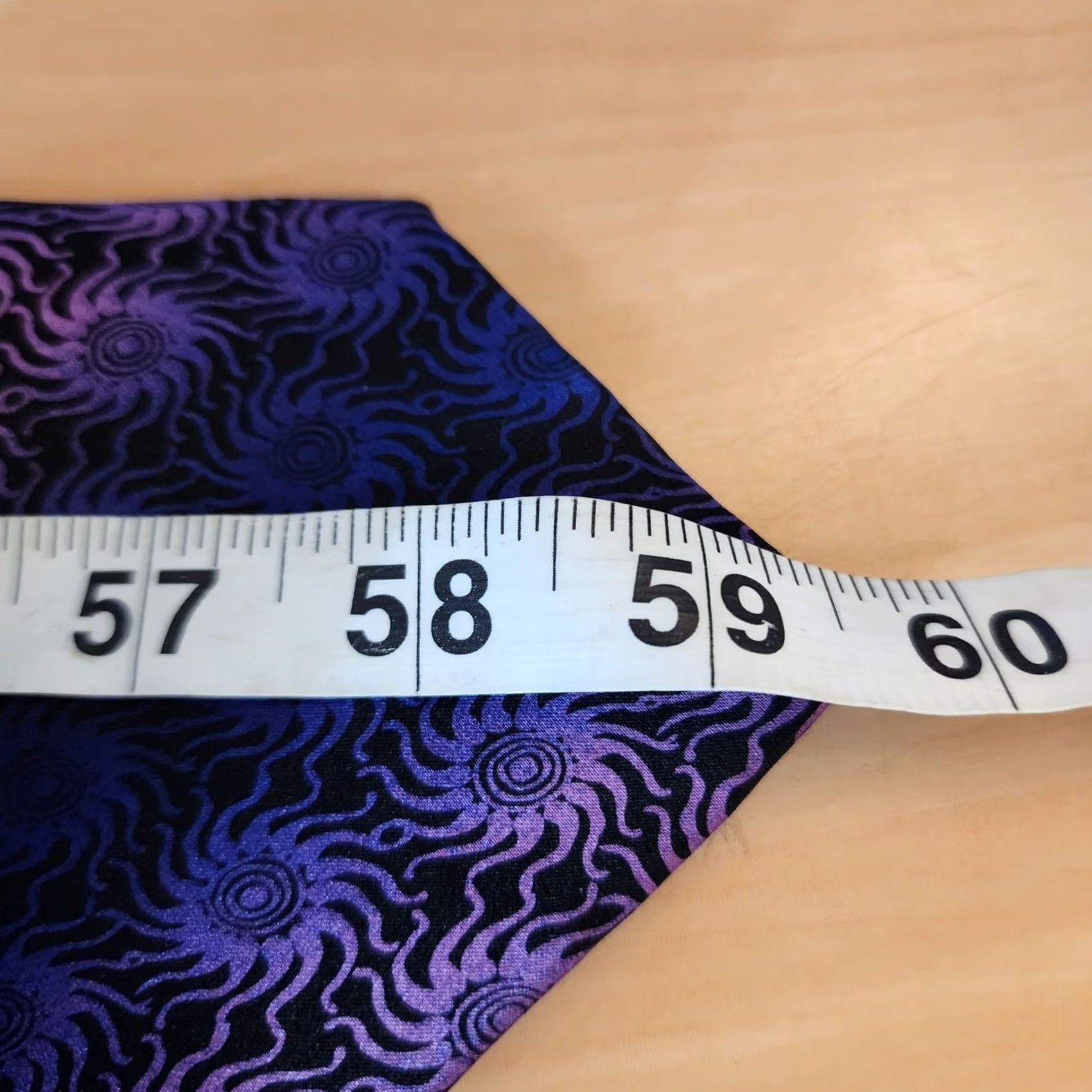 Carlos Santos Carlos Santana Silk Tie Purple Blue Swirl Psychedelic Mens Neck Tie 57"-60" Classic Tie Mens Purple Size ONE SIZE - 3 Thumbnail