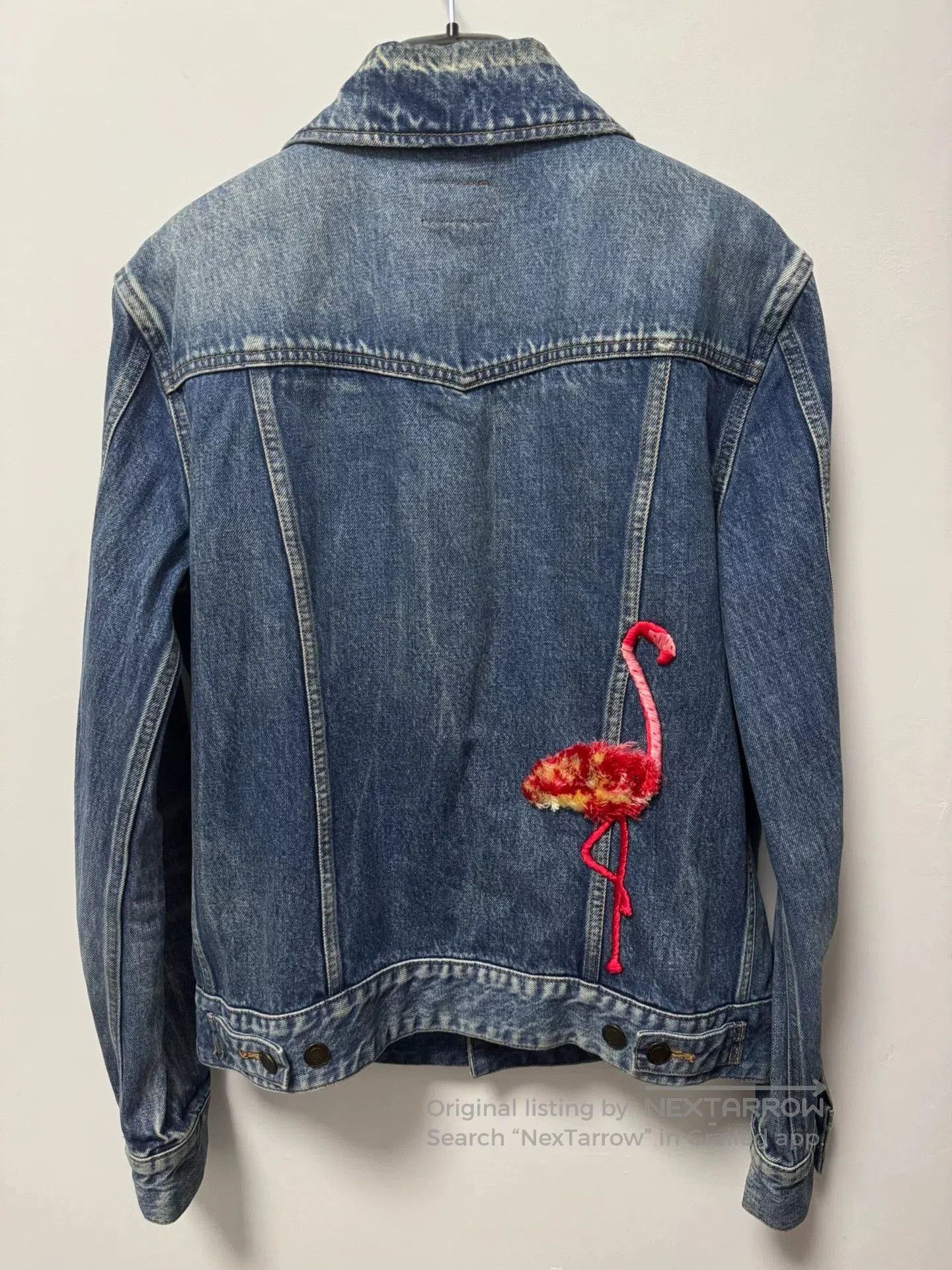 Saint Laurent Paris Saint Laurent Blue Flamingo Denim Jacket. Size US M / EU 48-50 / 2 - 2 Thumbnail