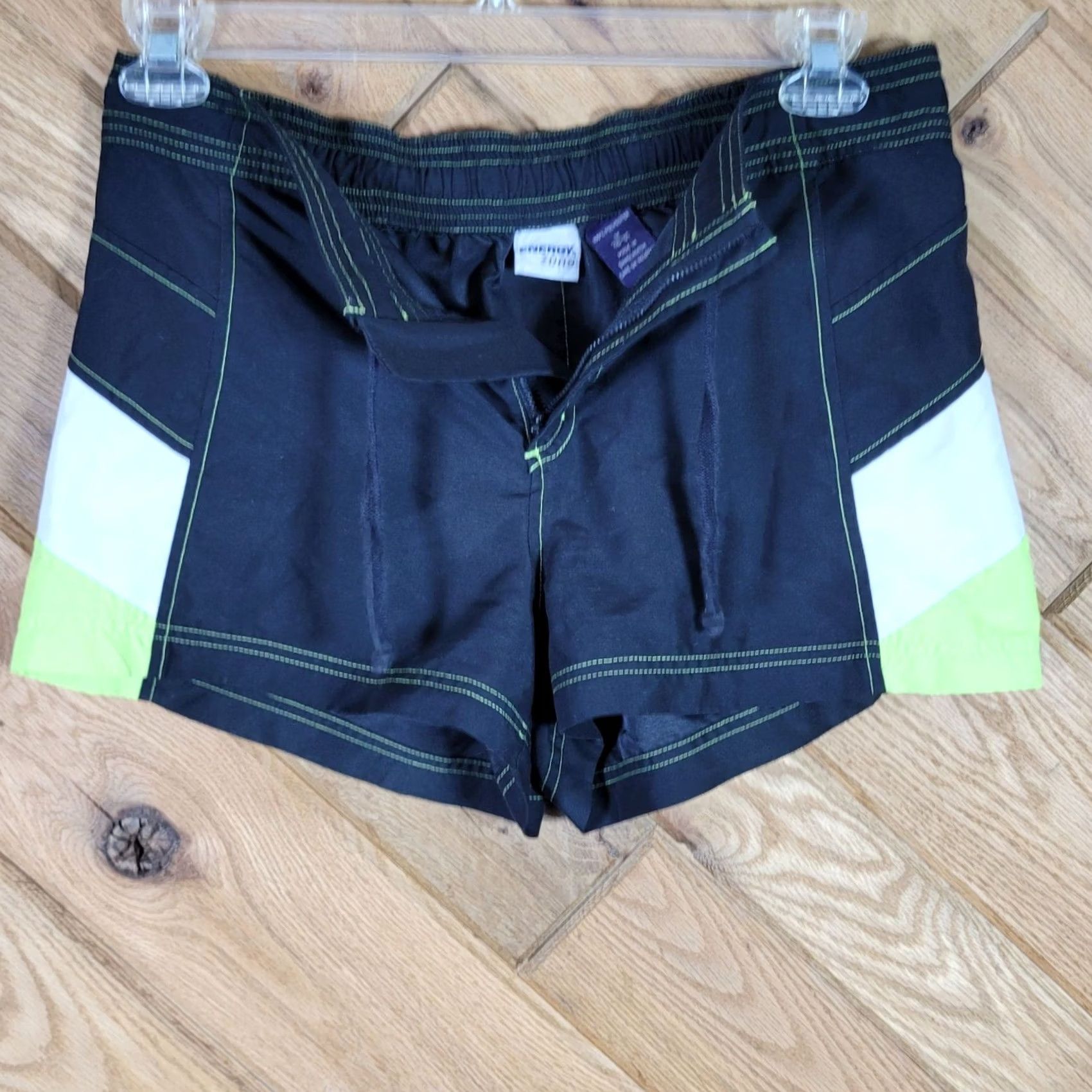 Vintage Energy Zone Womens Athletic Swim Shorts M Black White Neon Green Shorts Ladies Activewear 0 Size 32" / US 10 / IT 46 - 2 Thumbnail