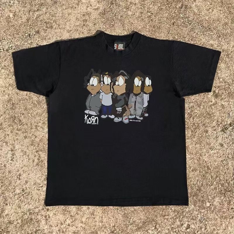 Japanese Brand × Vintage Black casual retro cartoon boy print t-shirt Size US M / EU 48-50 / 2 - 1 Thumbnail