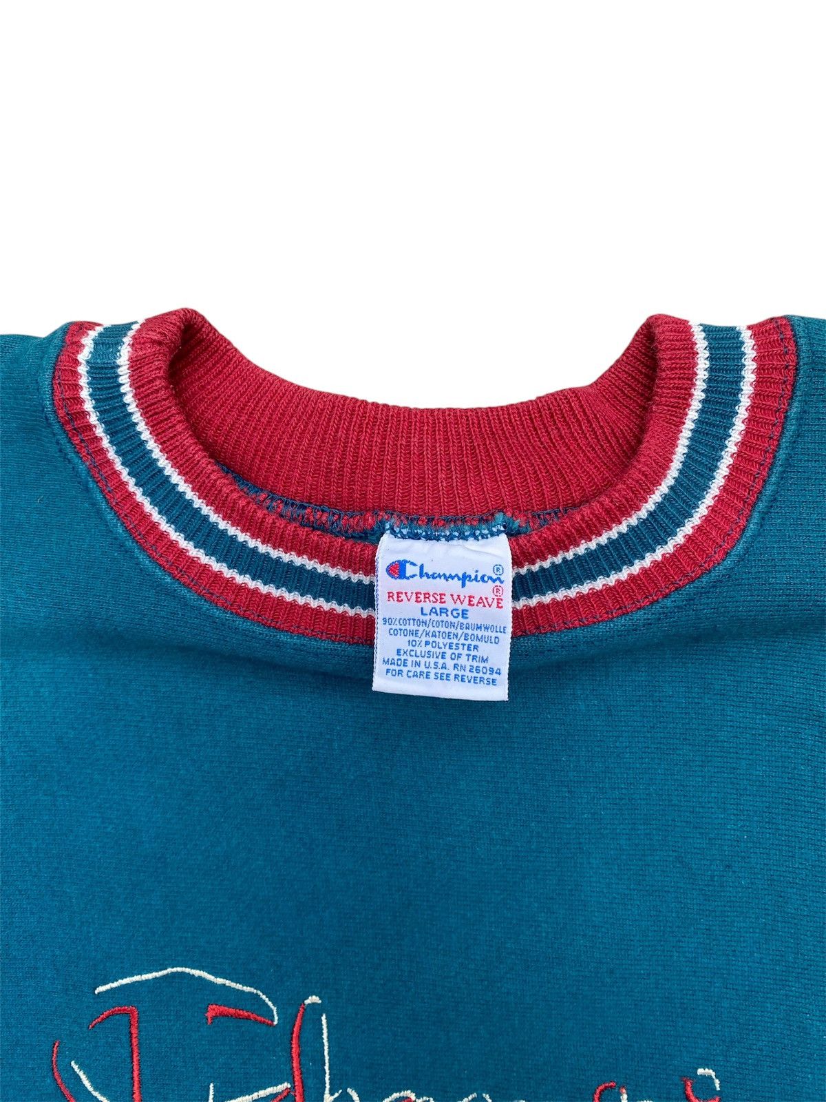 Champion 90s Vintage Champion Reverse Weave Script Logo Sweatshirt Size US L / EU 52-54 / 3 - 8 Thumbnail
