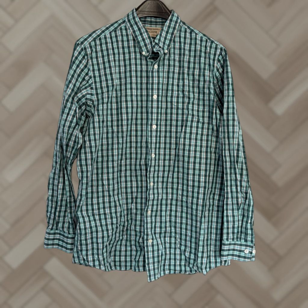 Vintage Duluth Wrinkle Fighter Trim Fit Blue Plaid Long Sleeve Shirt XL Tall Mens Button-Up Shirt Size US XL / EU 56 / 4 - 1 Thumbnail
