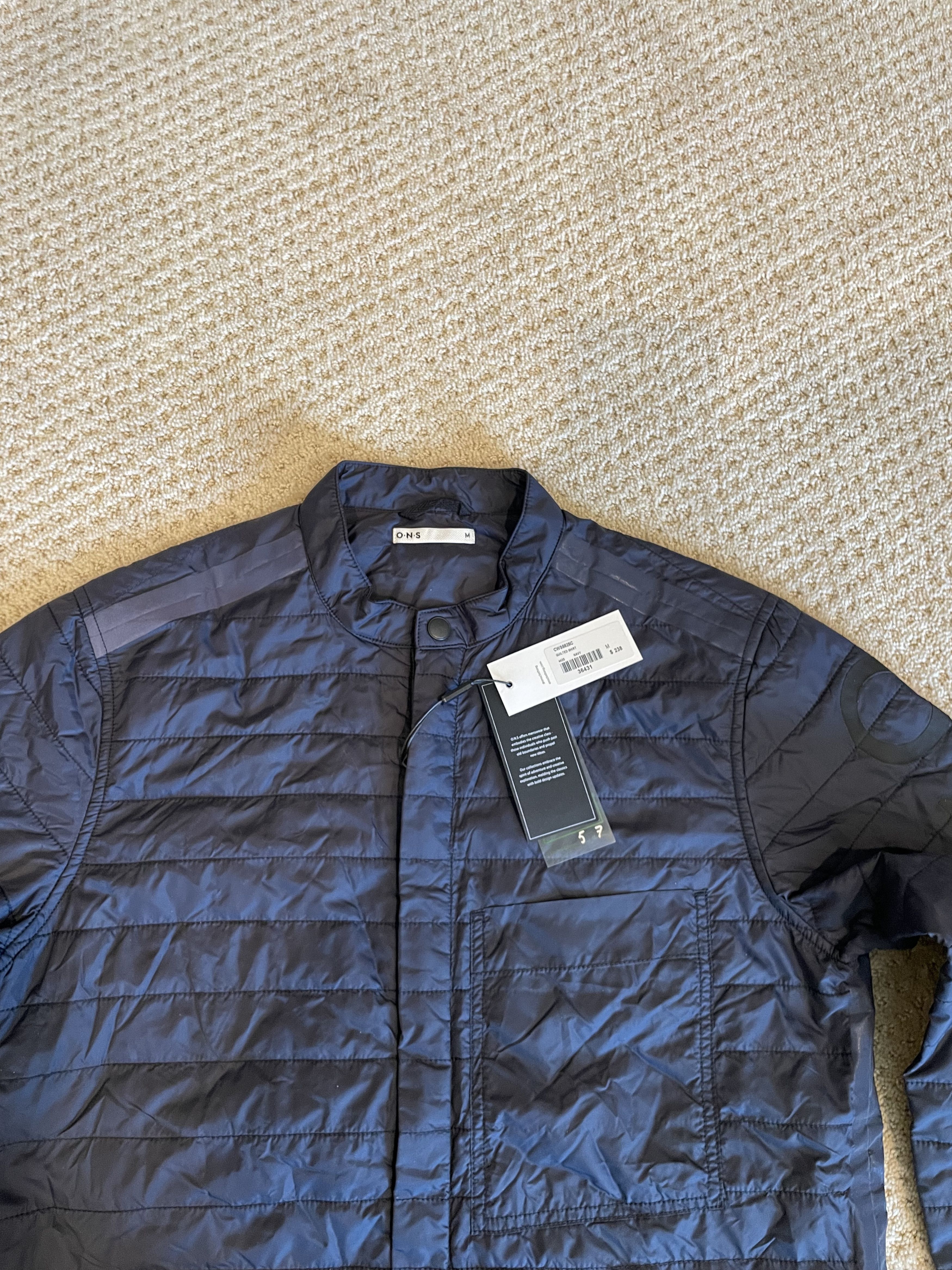 Abasi Rosborough NWT O.N.S x Abasi Rosborough Quilted Shirt Navy Ltd Ed 5/7 Size US M / EU 48-50 / 2 - 3 Thumbnail