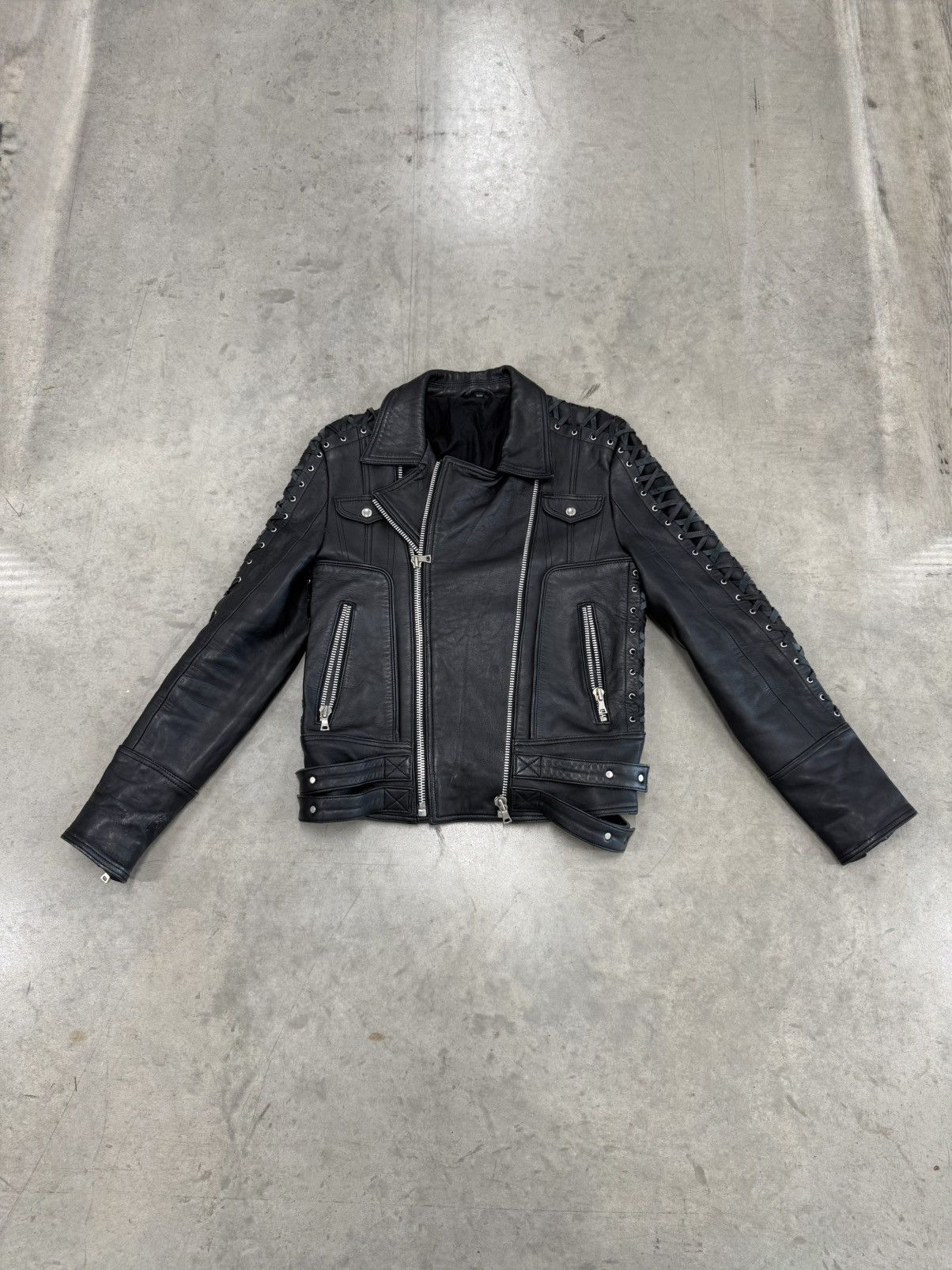 Balmain Balmain Lace Up Leather Jacket Size US M / EU 48-50 / 2 - 1 Thumbnail