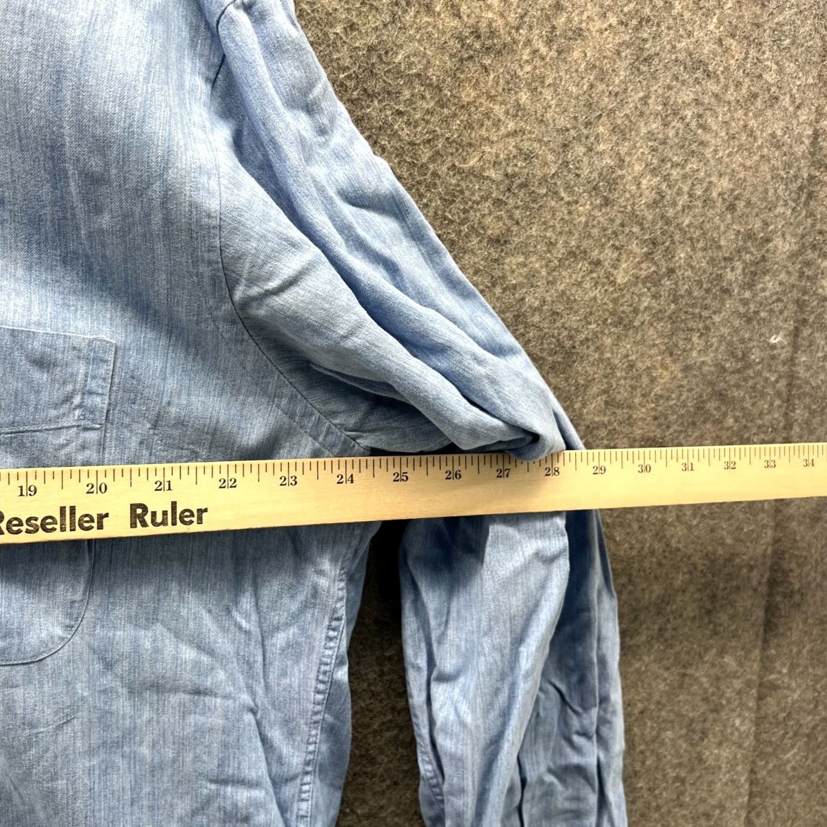 J.McLaughlin J McLaughlin Shirt Mens XL Blue Button-Down Preppy Dress Oxford Linen Classic Vintage Size 46R - 3 Thumbnail