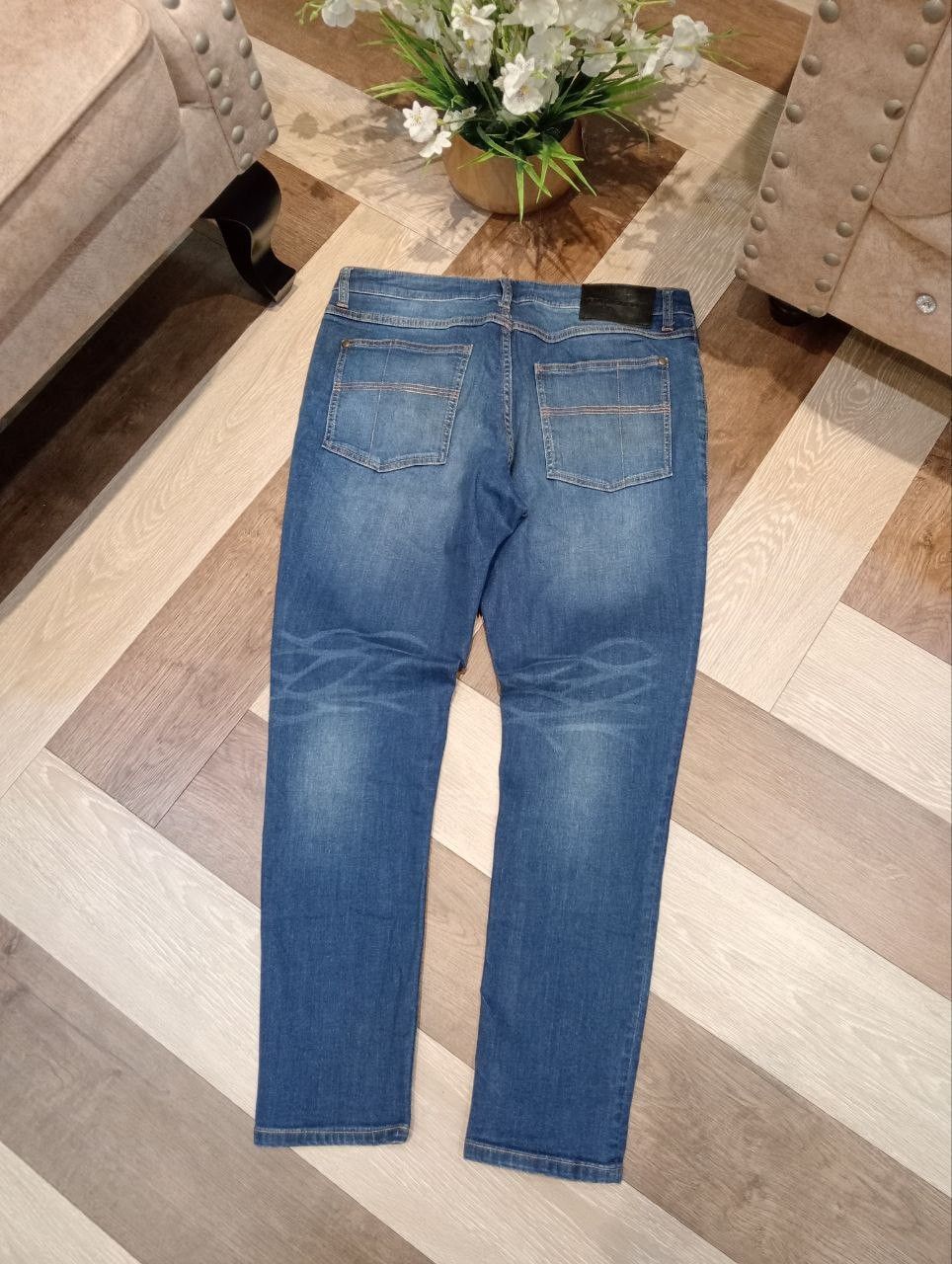 Japanese Brand JAPANESE 1PIU1UGUALE3 RELAX BLUE STRETCH PANTS Size US 35 - 8 Thumbnail