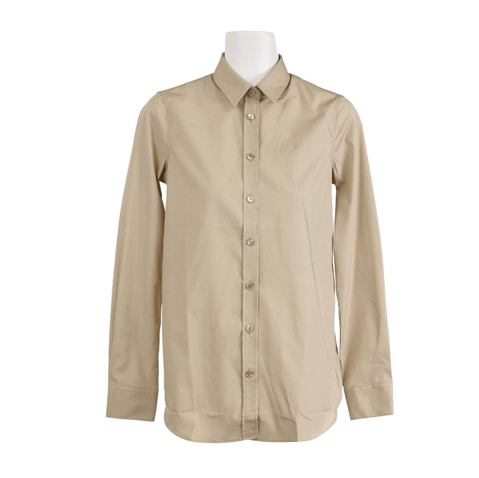 Burberry Burberry Long Sleeve Button-Down Cotton Shirt 0079 Size US XXS / EU 40 - 1 Thumbnail